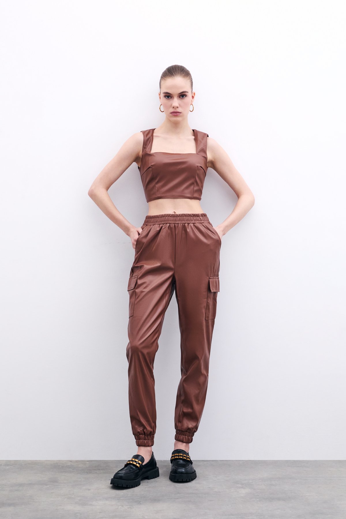Cepli Kargo Pantolon - Koyu Kahve