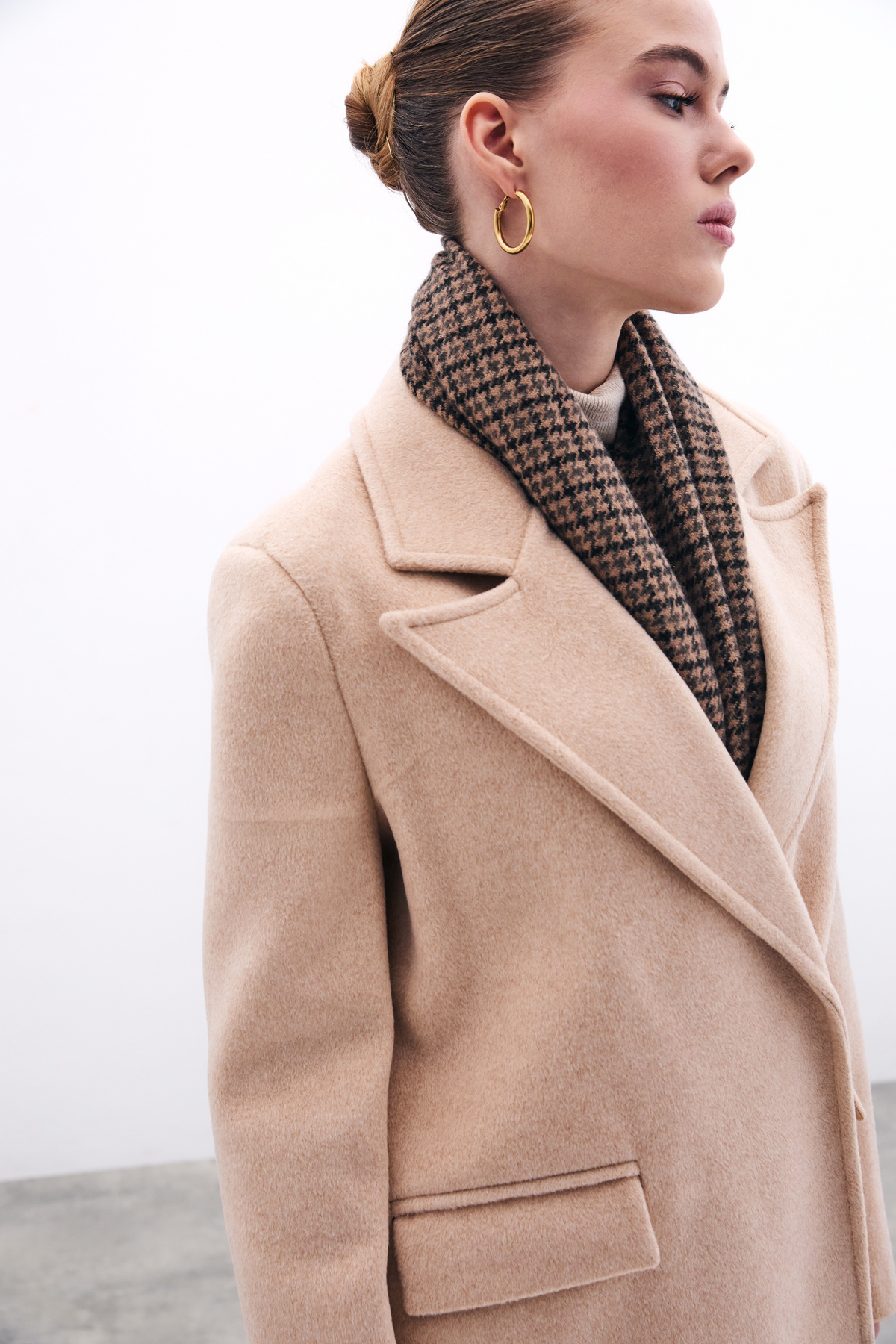 Cepli Kaşe Kaban - Bej