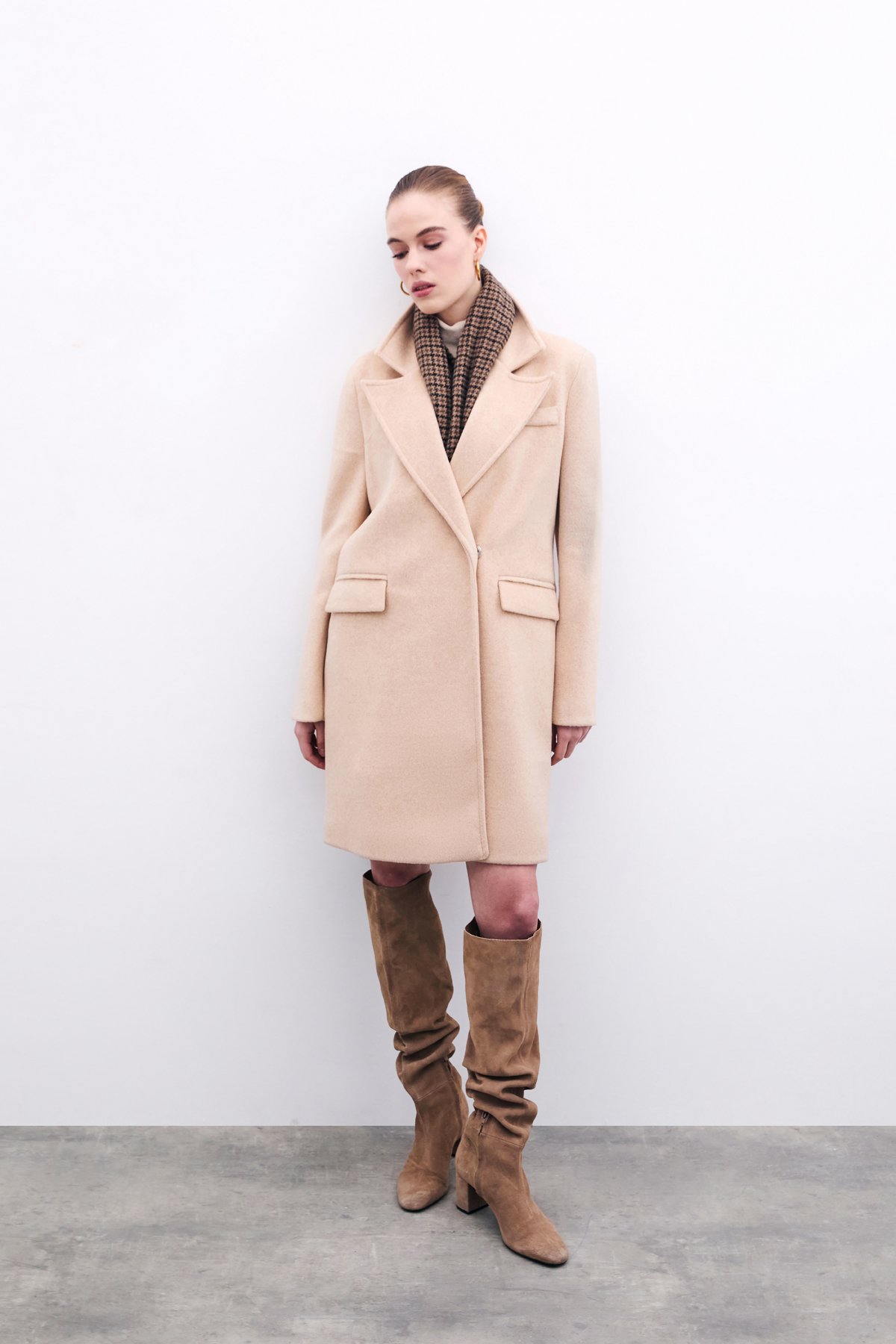 Cepli Kaşe Kaban - Bej