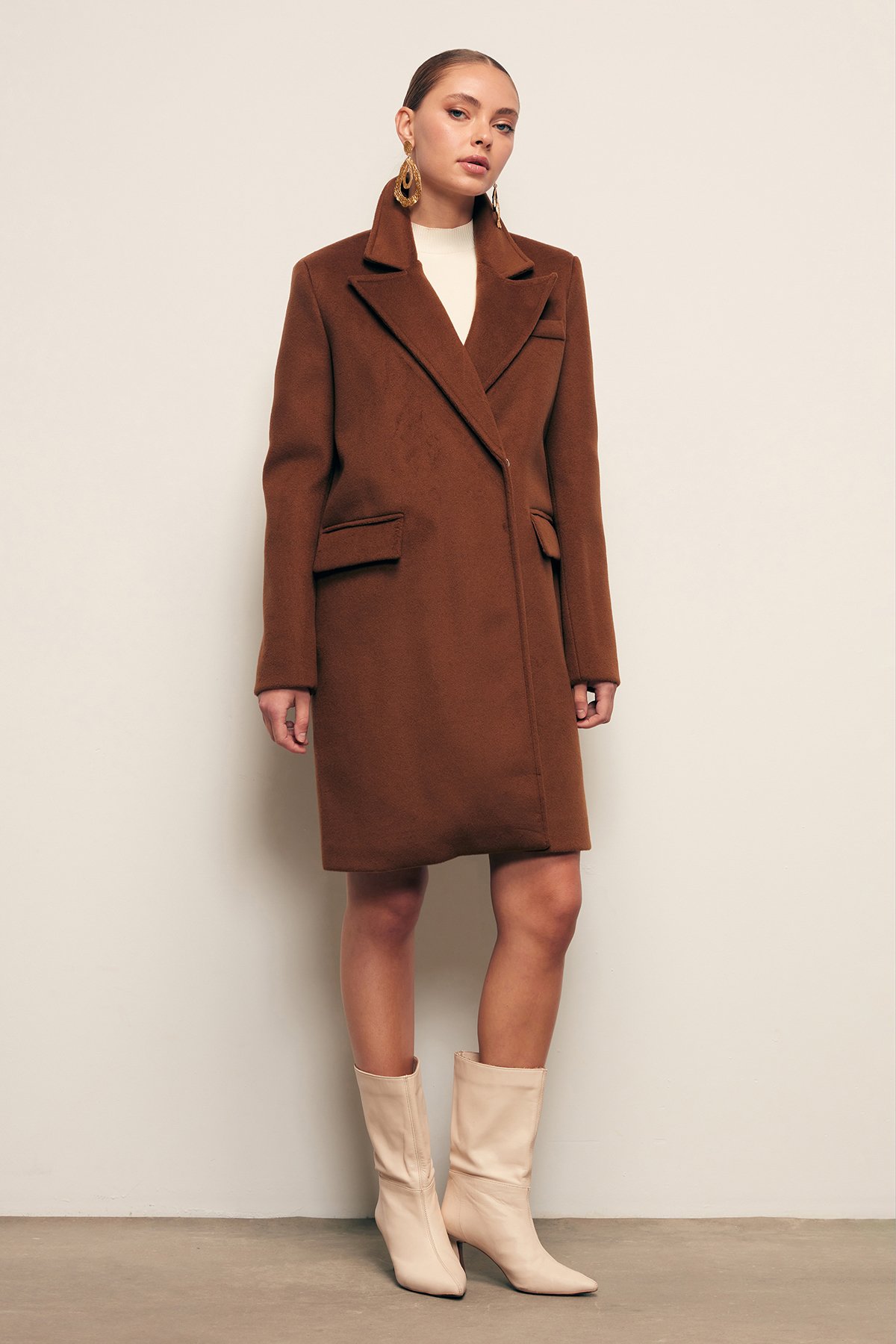 Cepli Kaşe Kaban - KAHVE