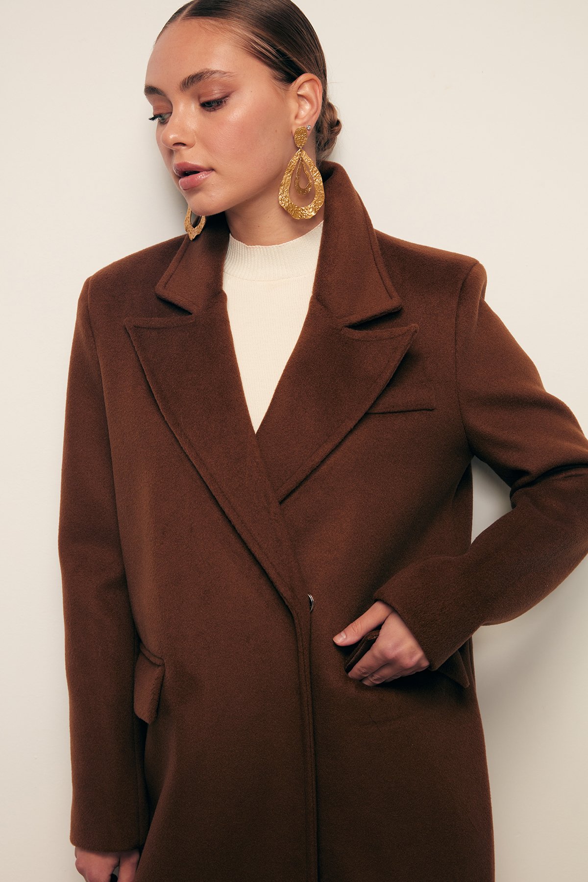 Cepli Kaşe Kaban - KAHVE