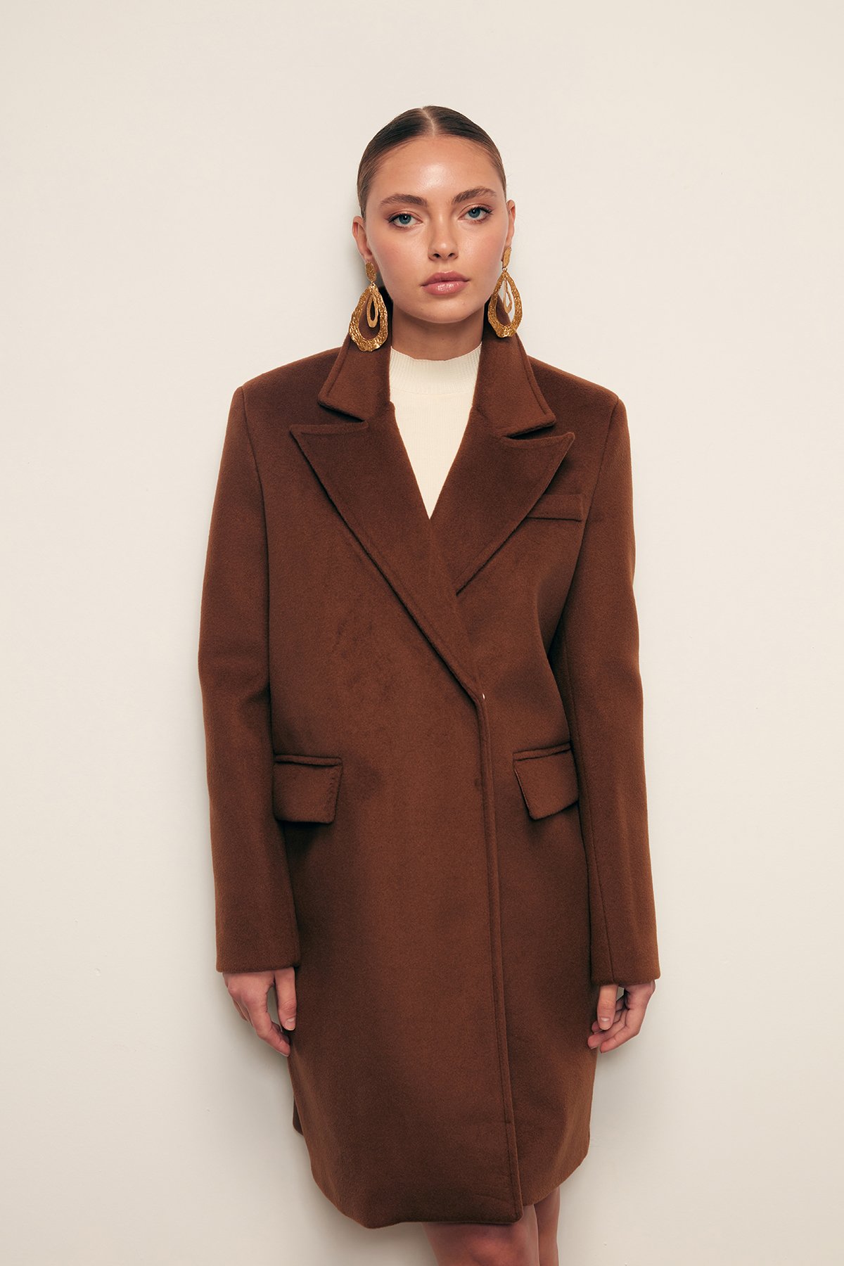 Cepli Kaşe Kaban - KAHVE