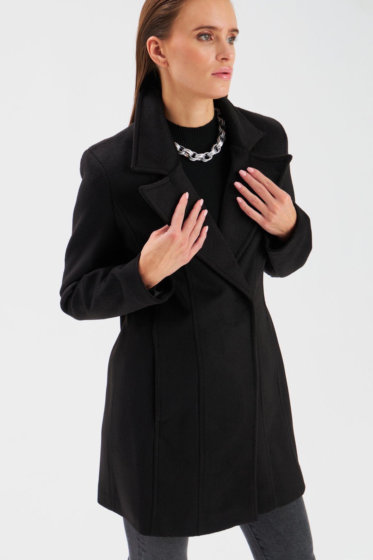 Cepli Kaşe Kaban - SİYAH