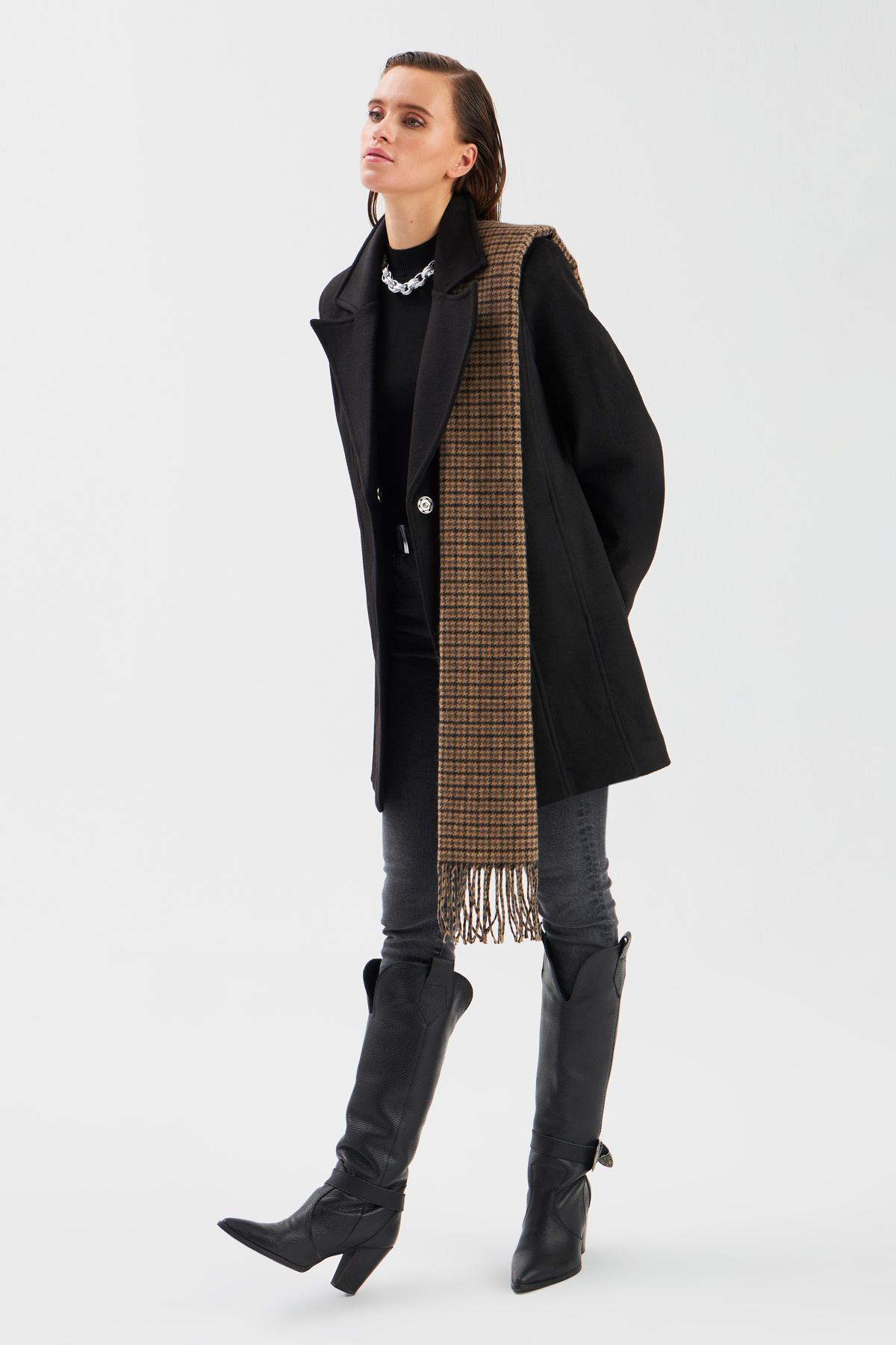 Cepli Kaşe Kaban - SİYAH