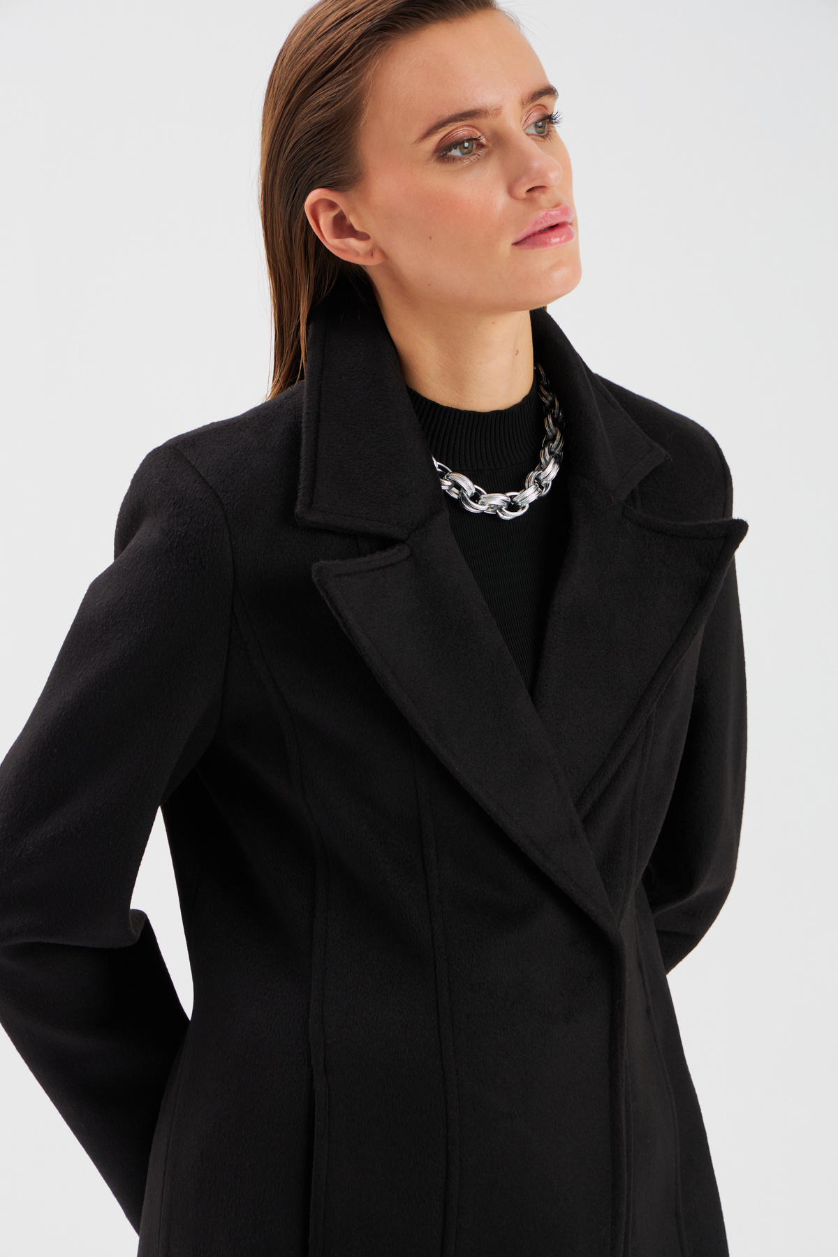 Cepli Kaşe Kaban - SİYAH