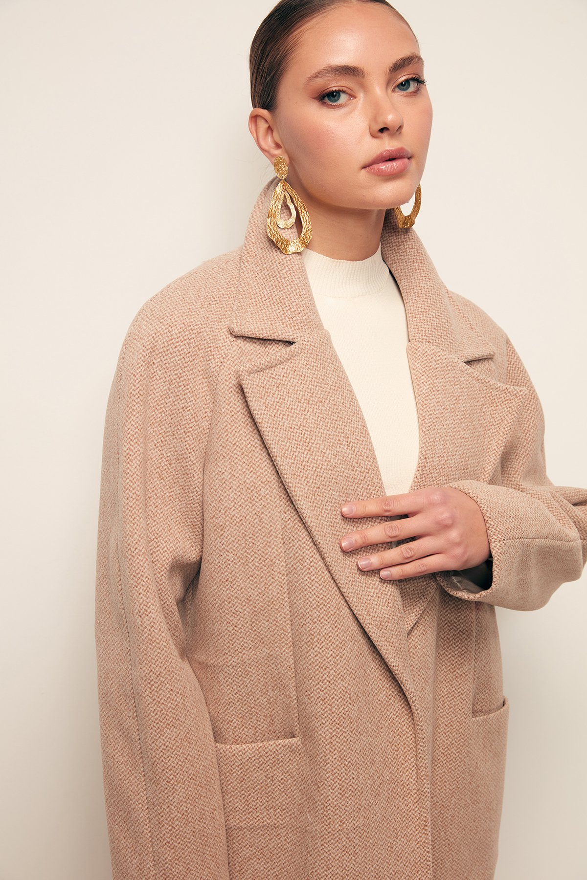 Pockets Short Coat - CAMEL