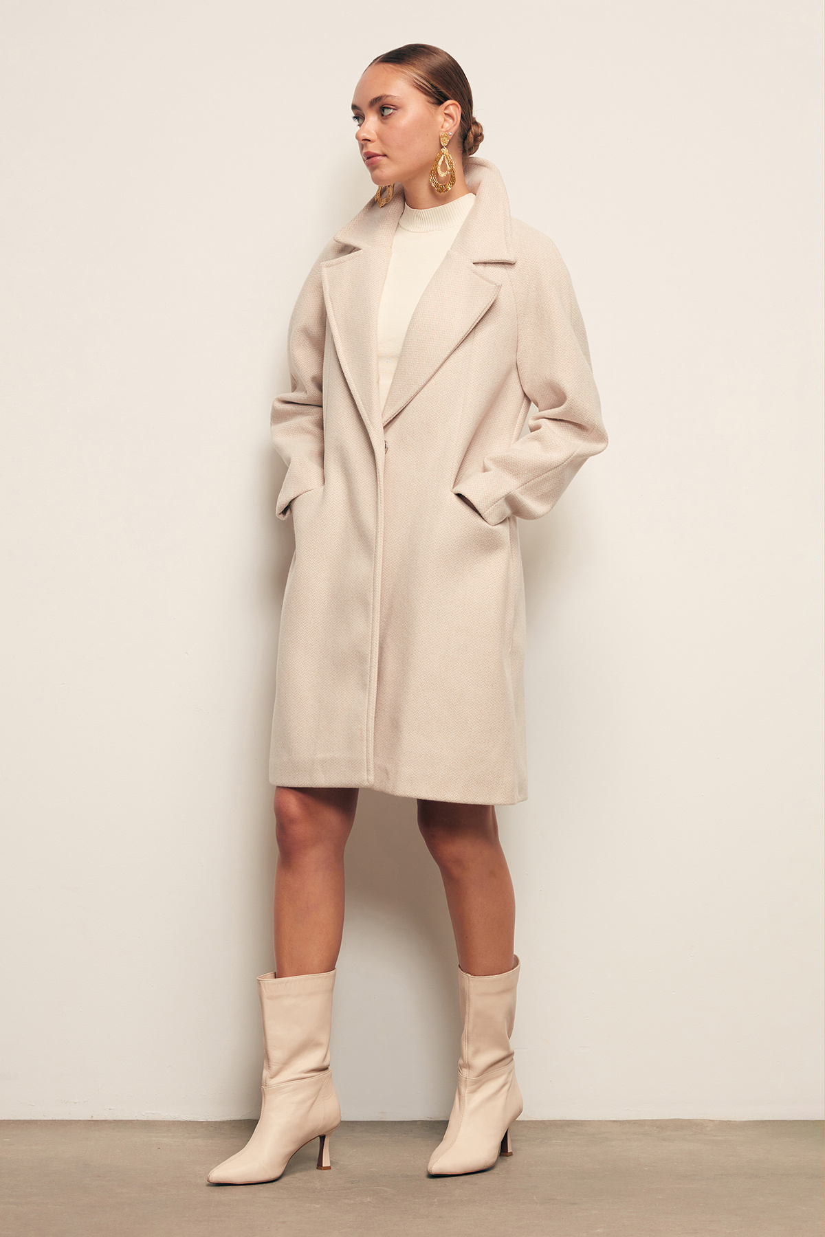 Cepli Kısa Kaban - EKRU