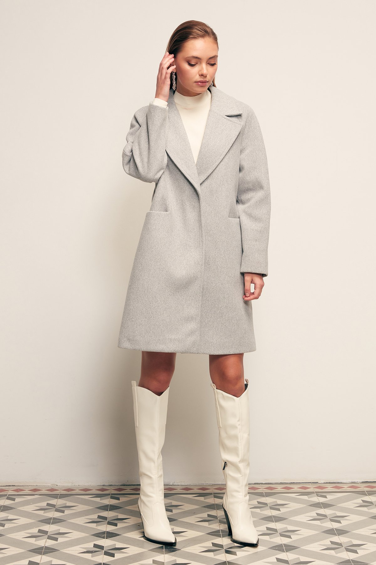 Cepli Kısa Kaban - GRİ