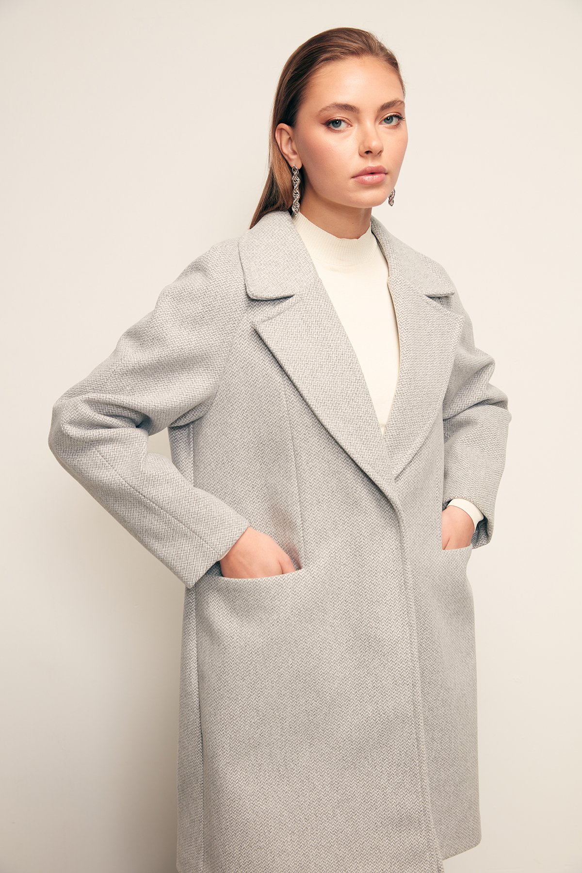 Cepli Kısa Kaban - GRİ