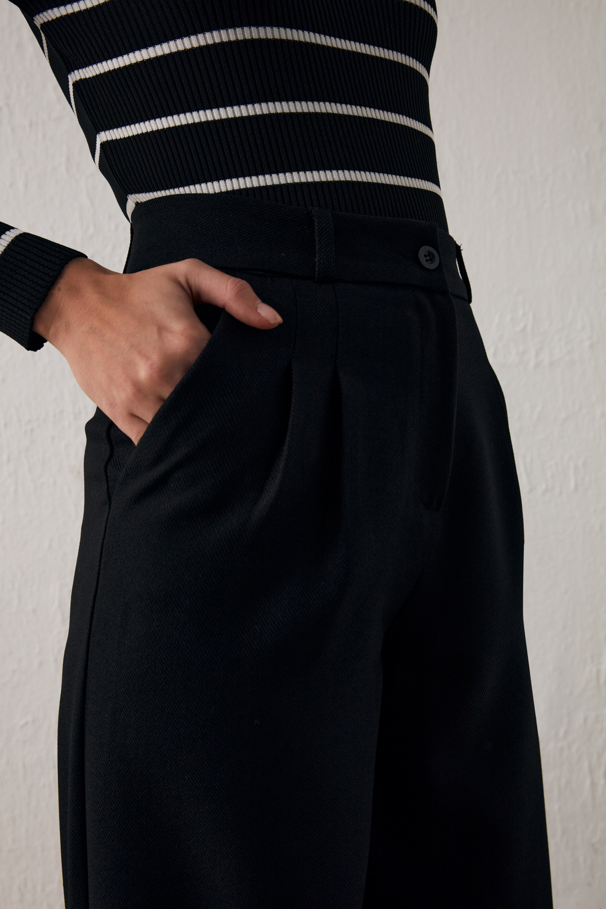 Cepli Palazzo Pantolon - SİYAH