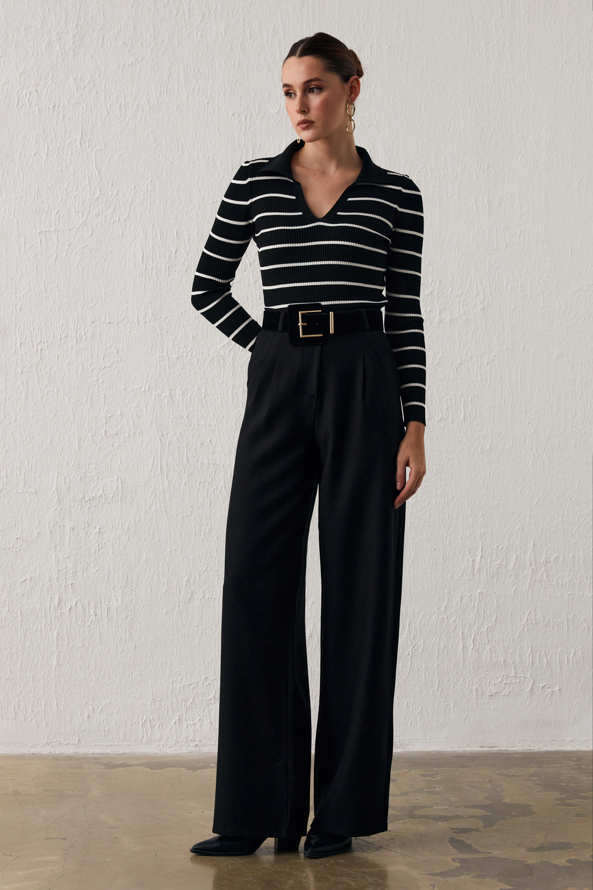 Cepli Palazzo Pantolon - SİYAH