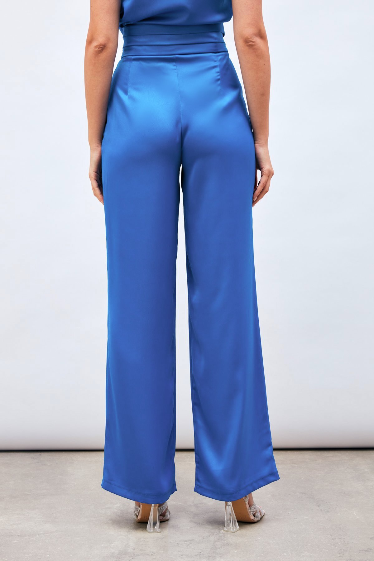 Cepli Salaş Saten Pantolon - İndigo