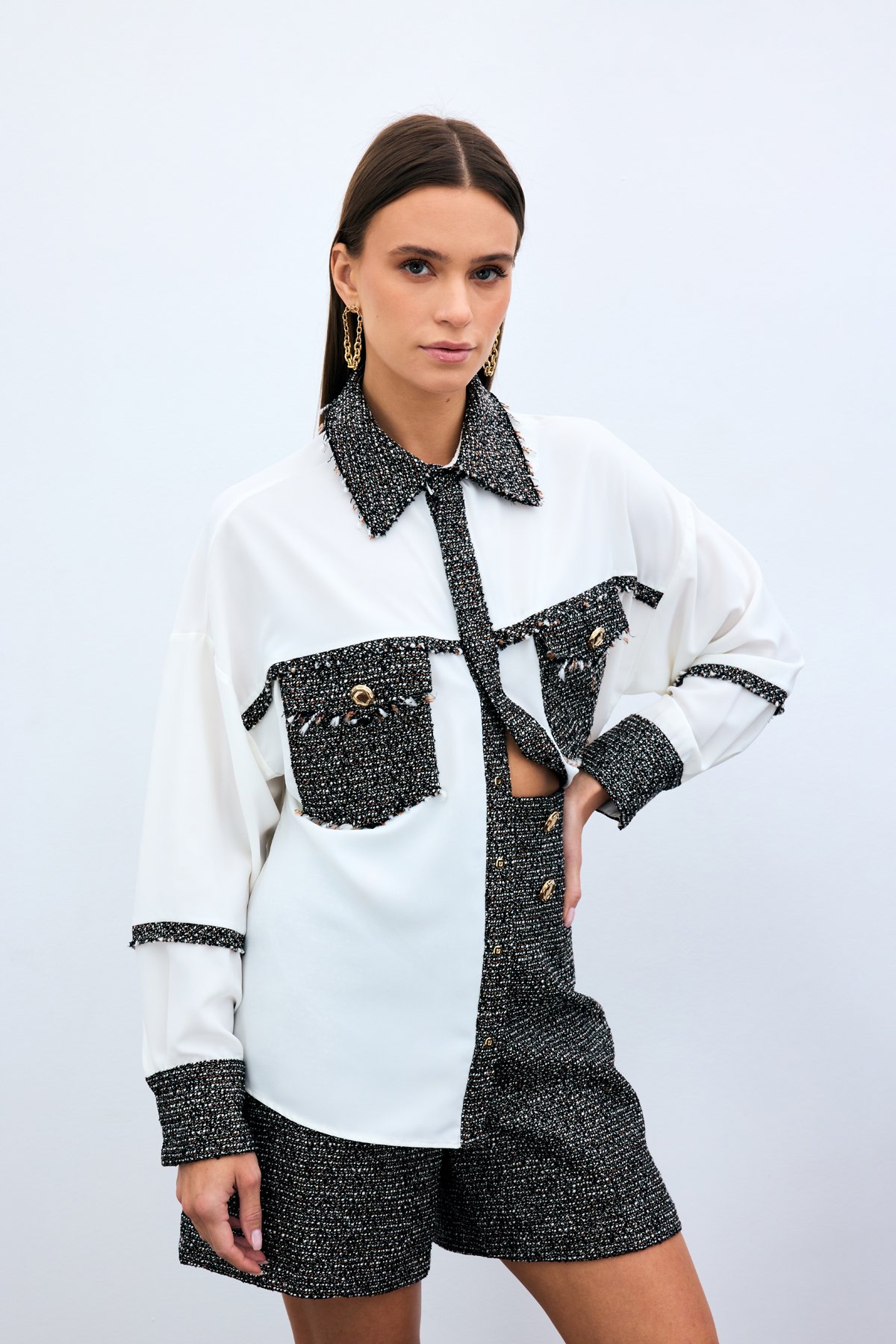 Cepli Tüvitli Gömlek - Kahve