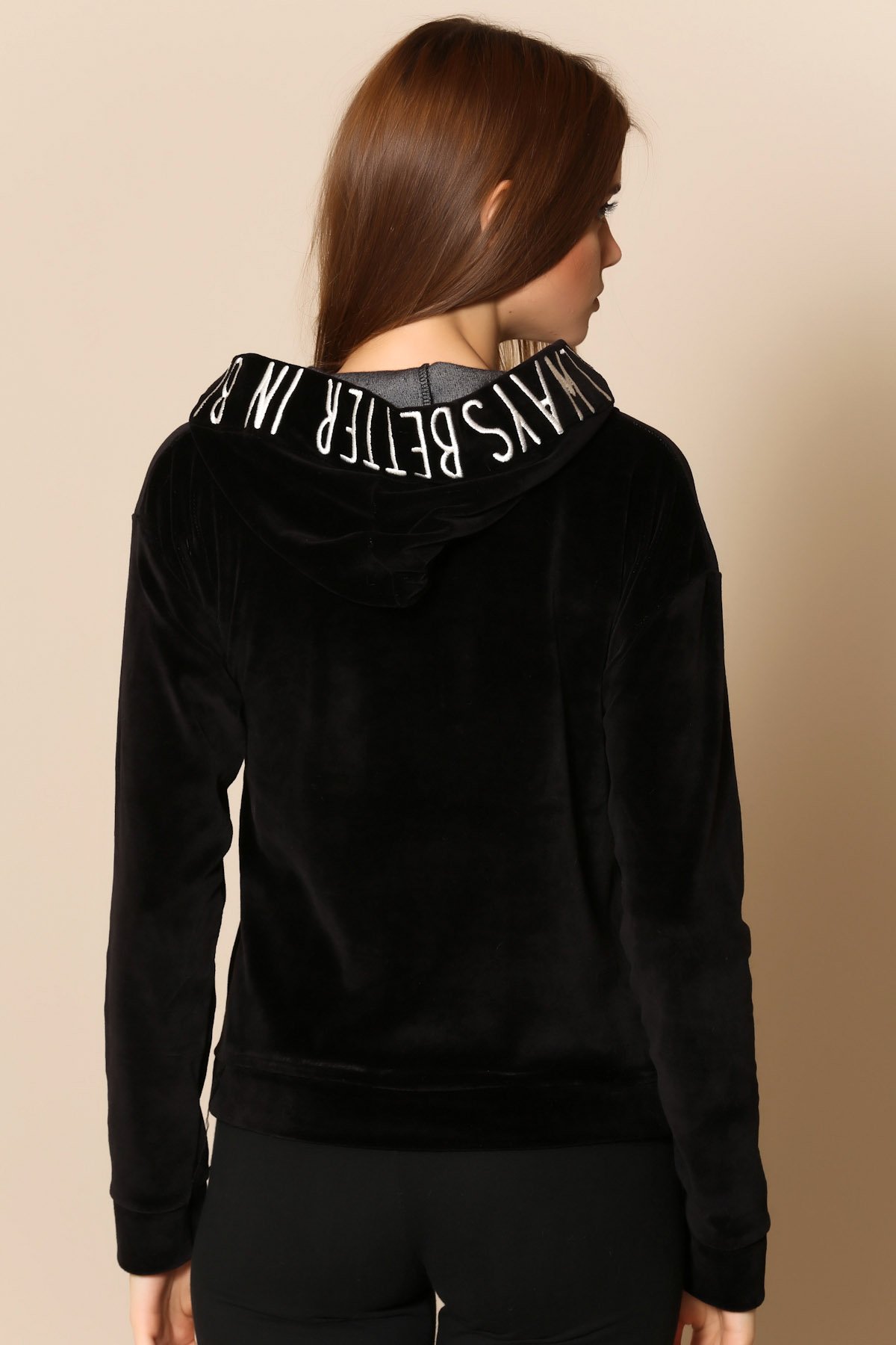 111-6217 KAPŞONLU KADİFE SWEAT