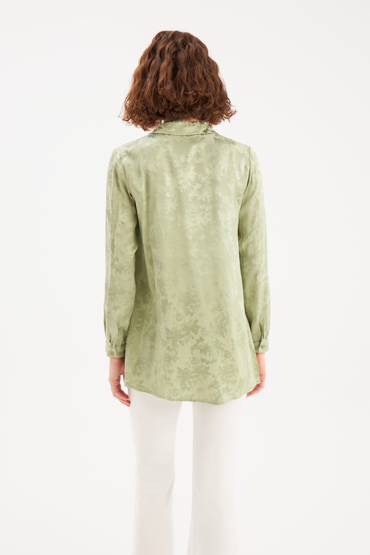 Floral Patterned Shirt - GREEN ALMOND