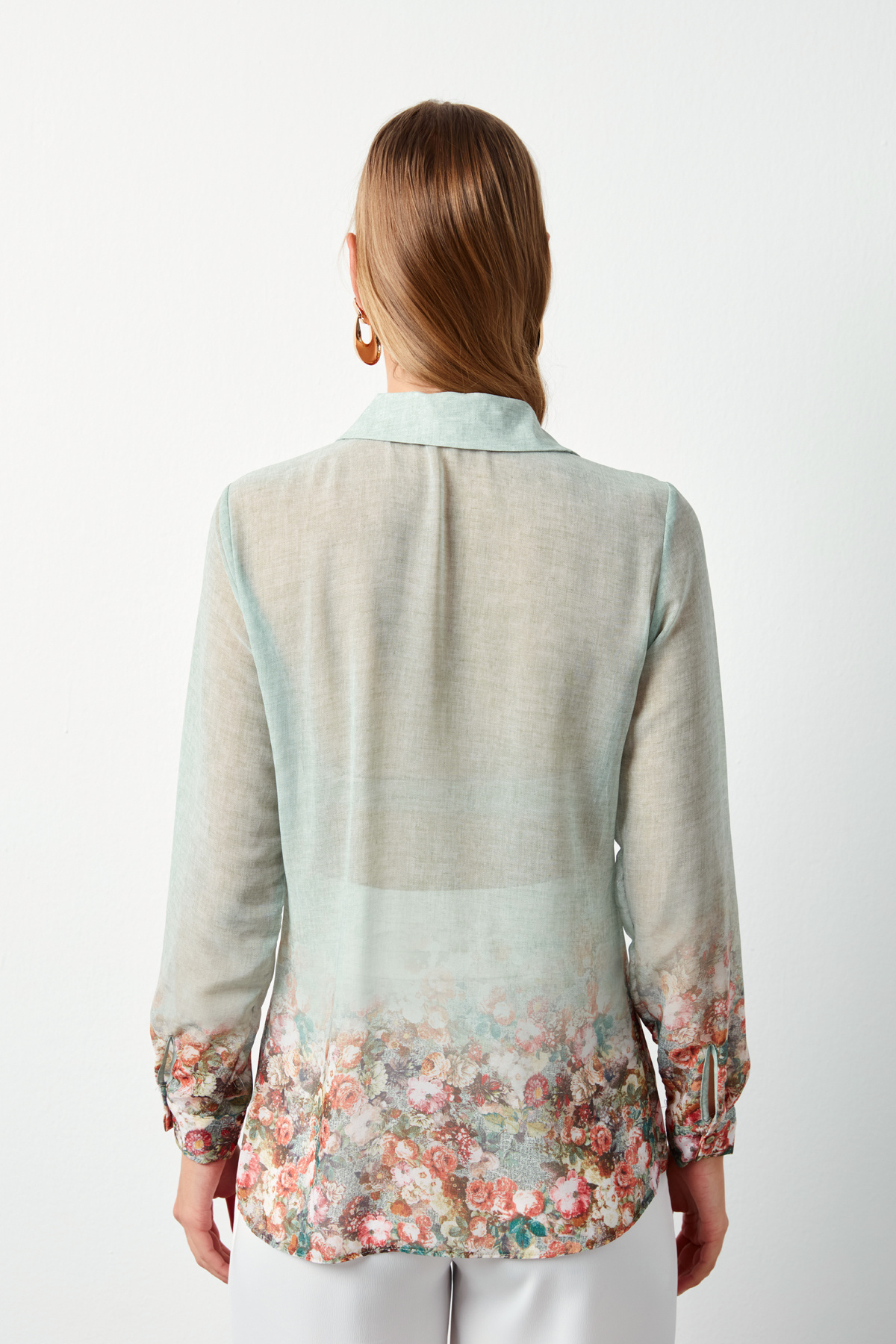 Çiçek Desenli Gömlek - ÇAĞLA YEŞİLİ