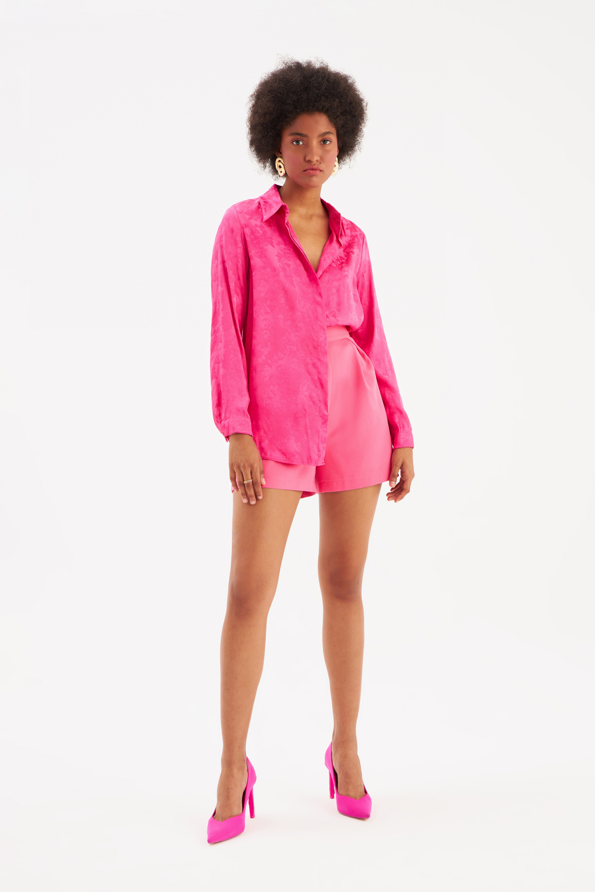 Floral Patterned Shirt - FuchsIa