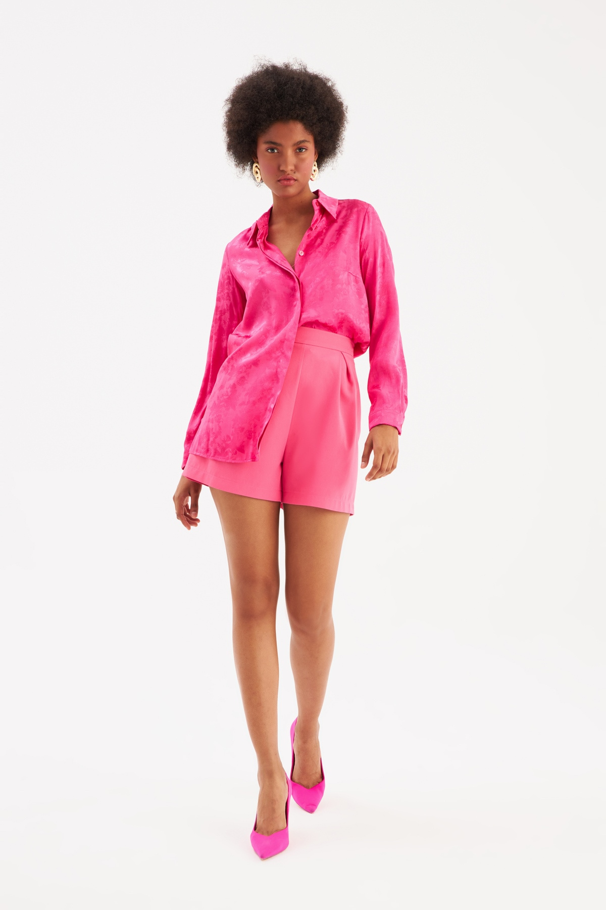 Floral Patterned Shirt - FuchsIa
