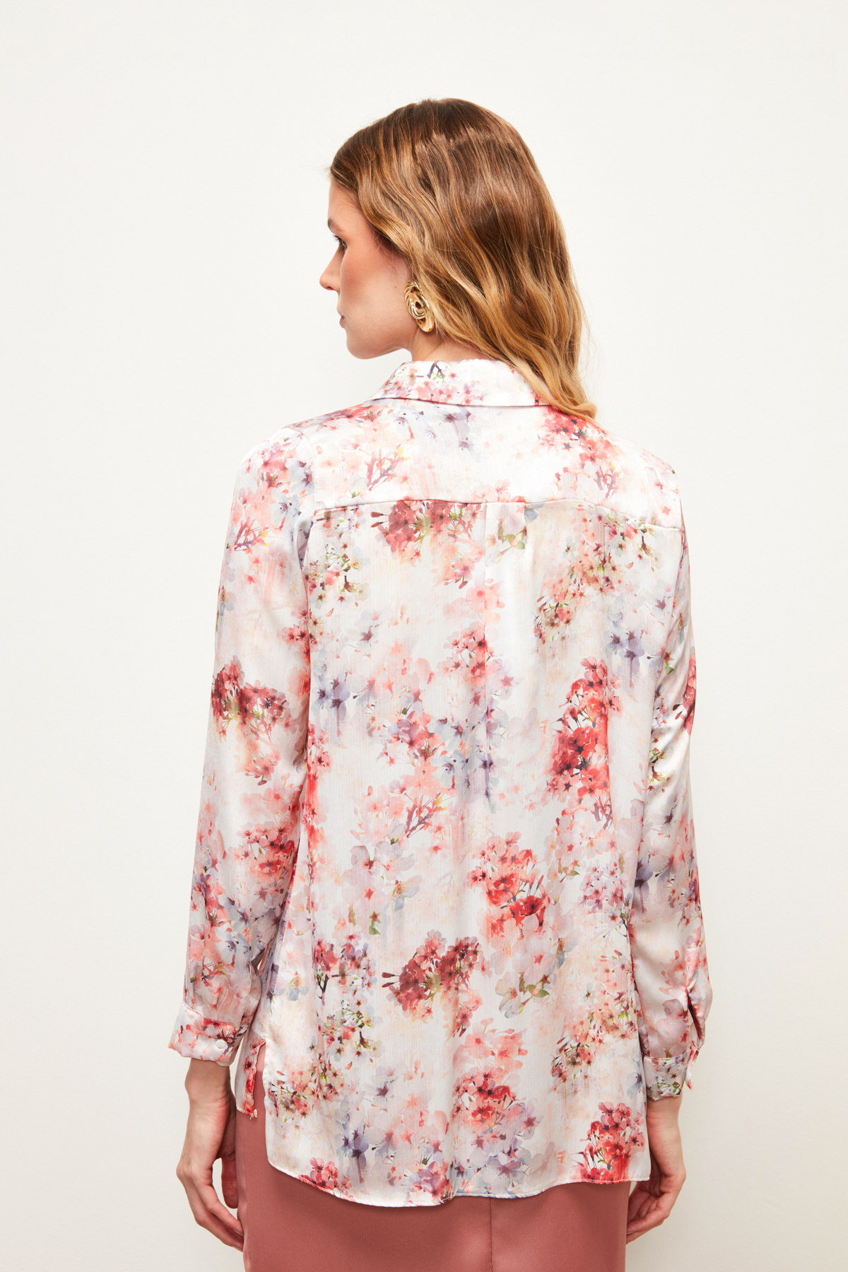 Çiçek Desenli Gömlek - MERCAN