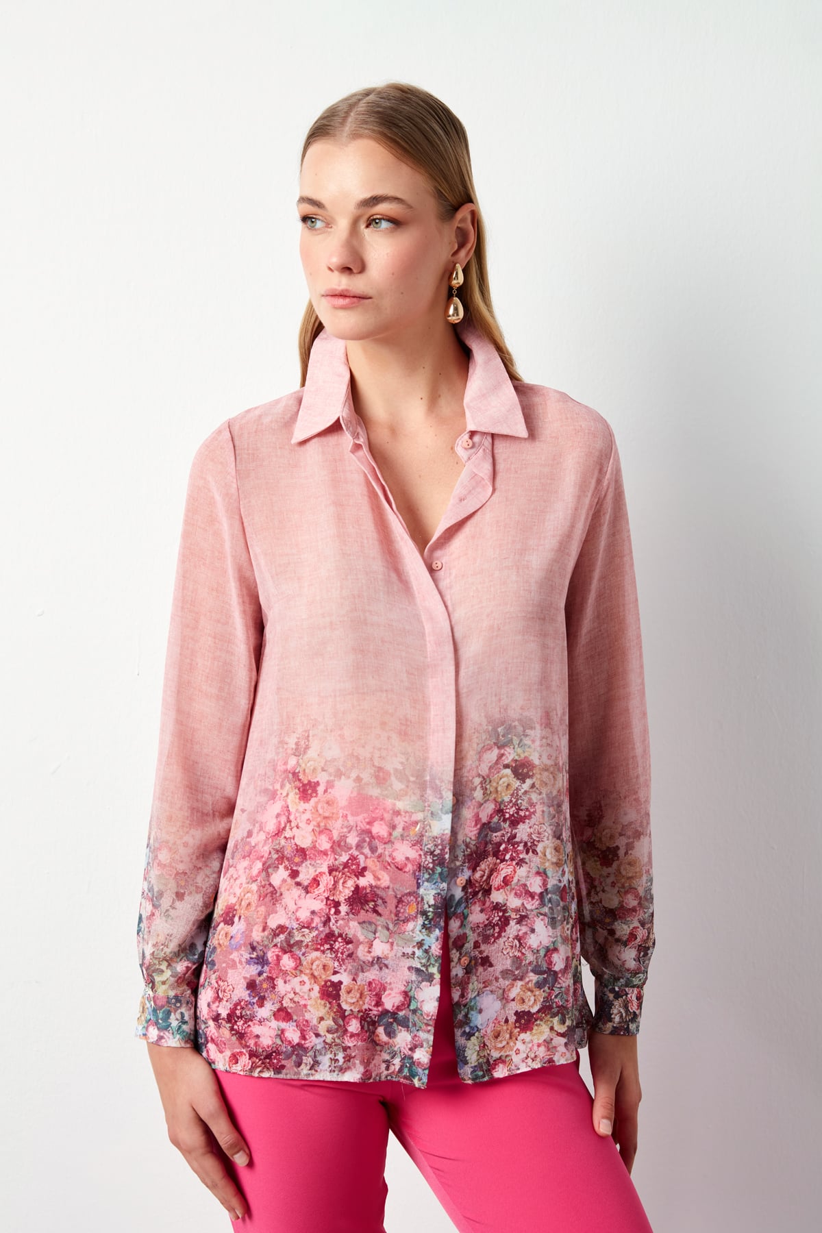 Floral Patterned Shirt - PINK