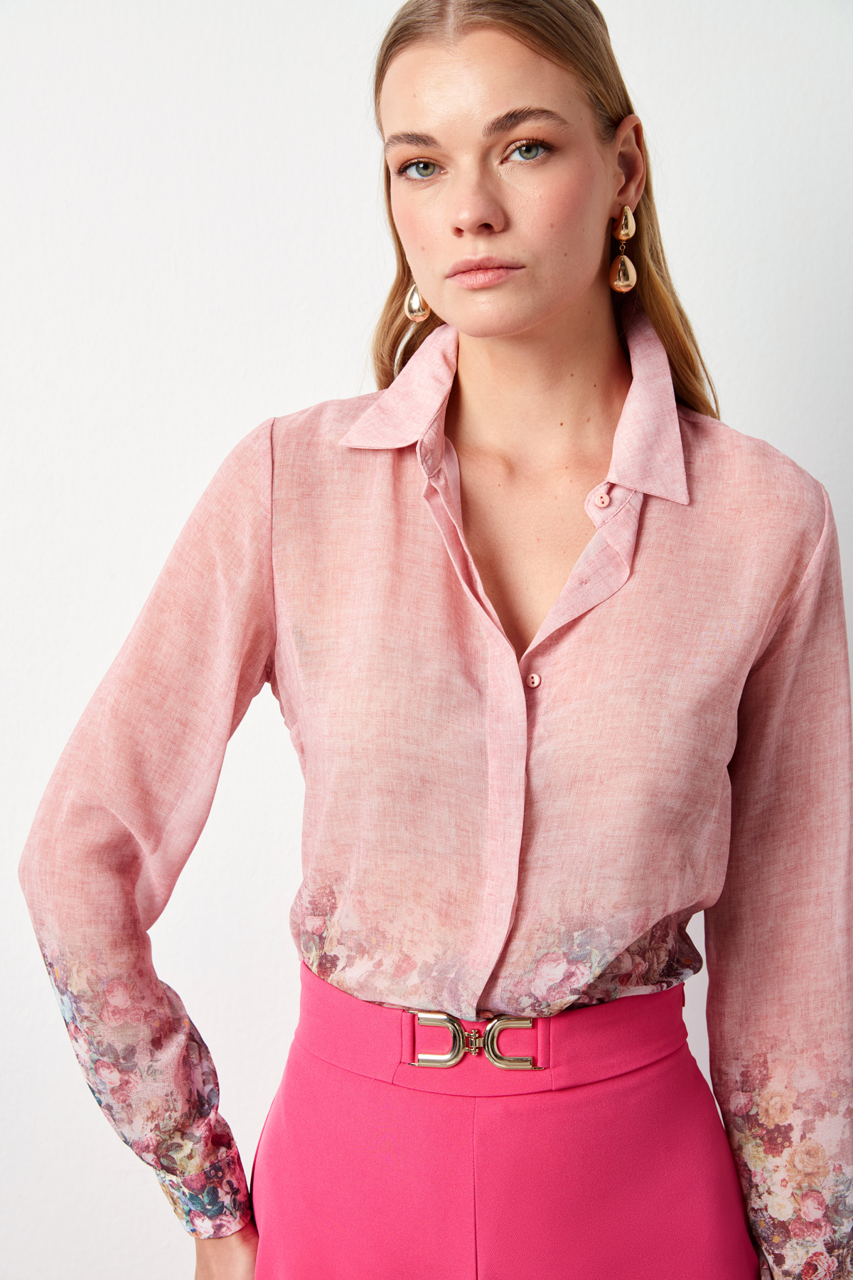Floral Patterned Shirt - PINK