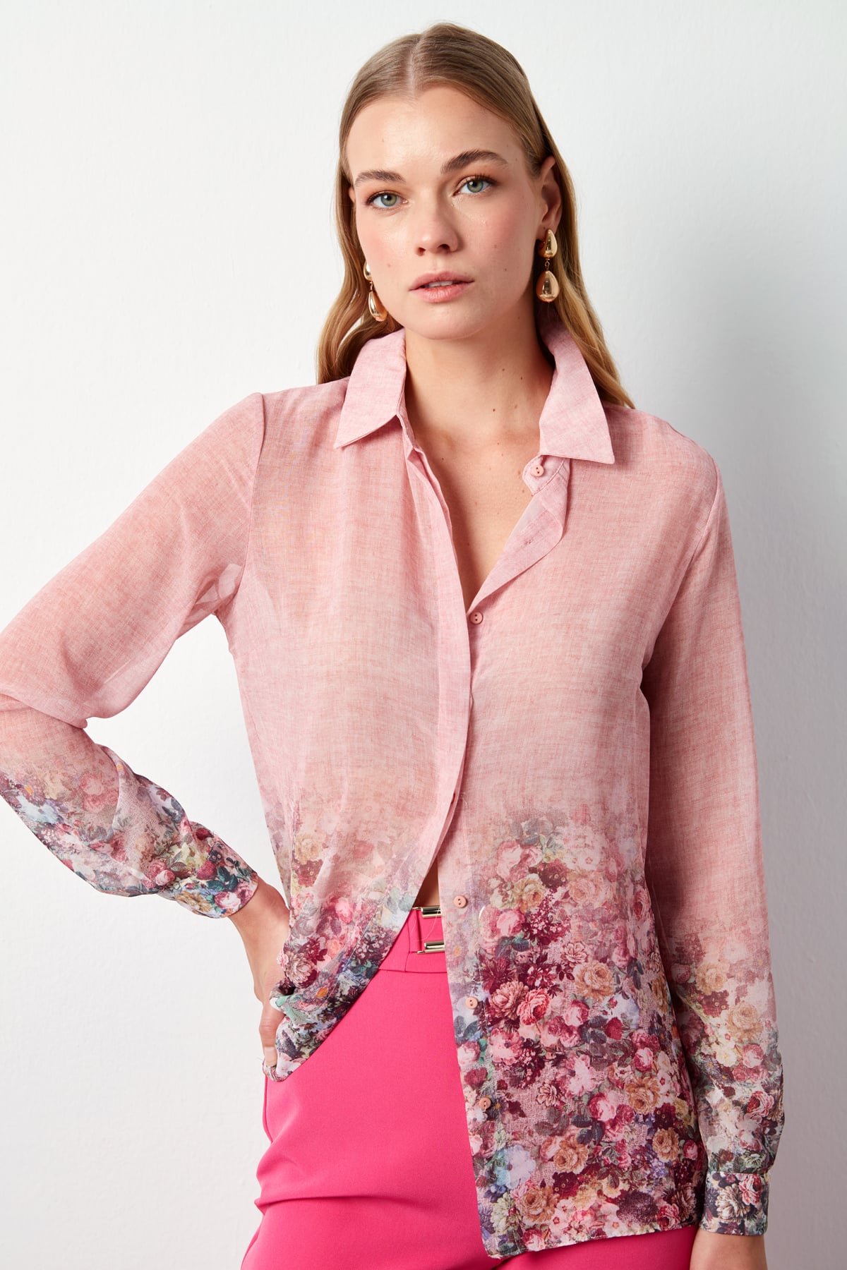 Floral Patterned Shirt - PINK