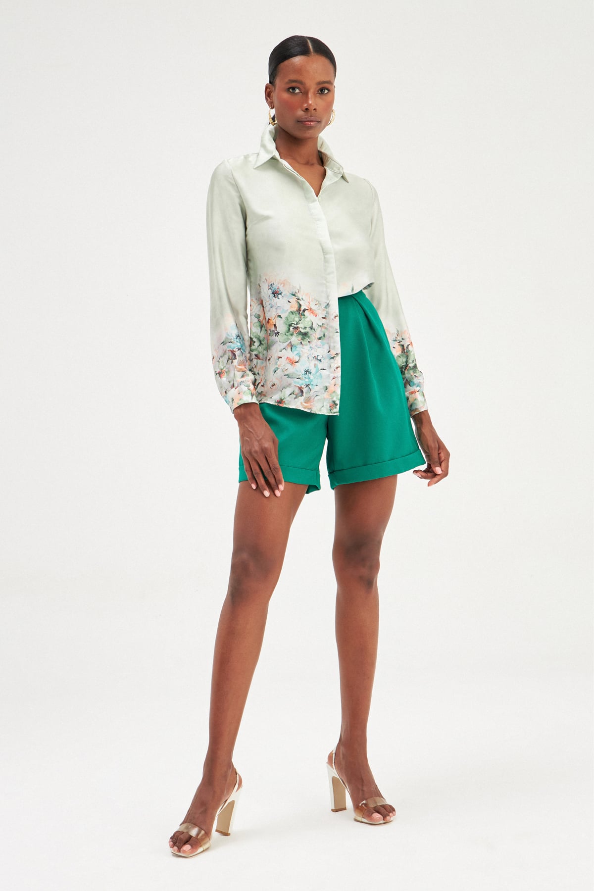 Floral Patterned Shirt - GREEN