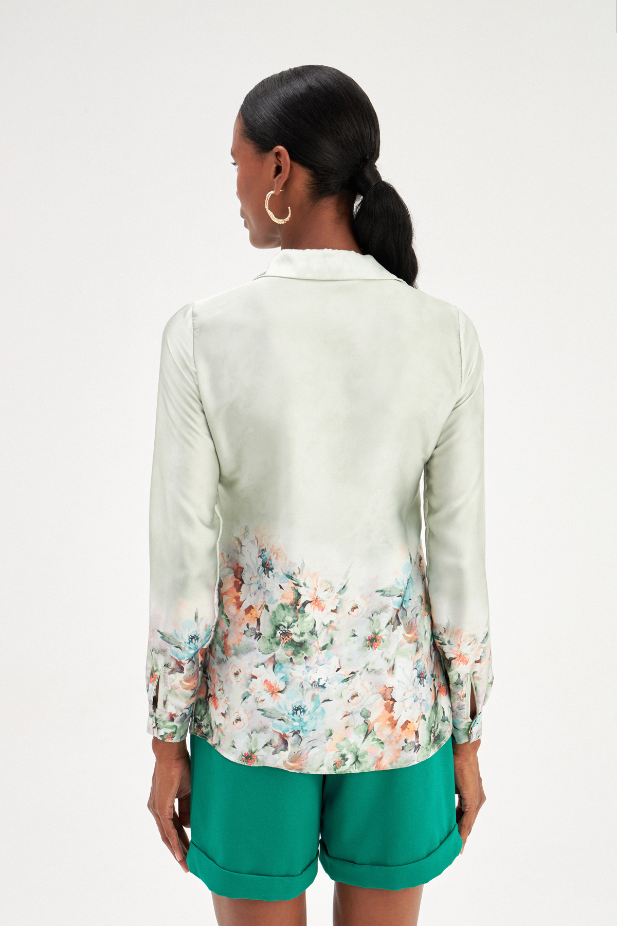 Floral Patterned Shirt - GREEN