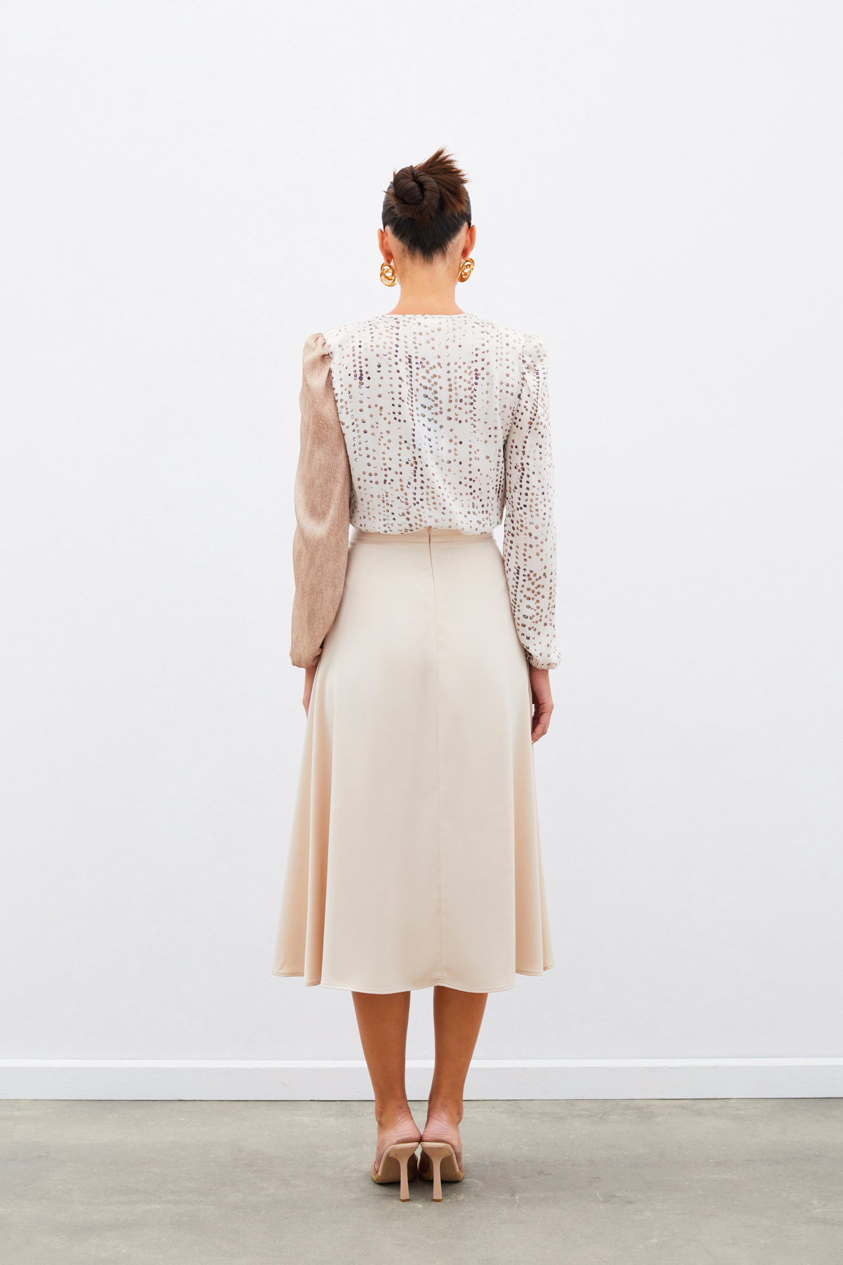 Çift Desenli Kruvaze Bluz - TAŞ