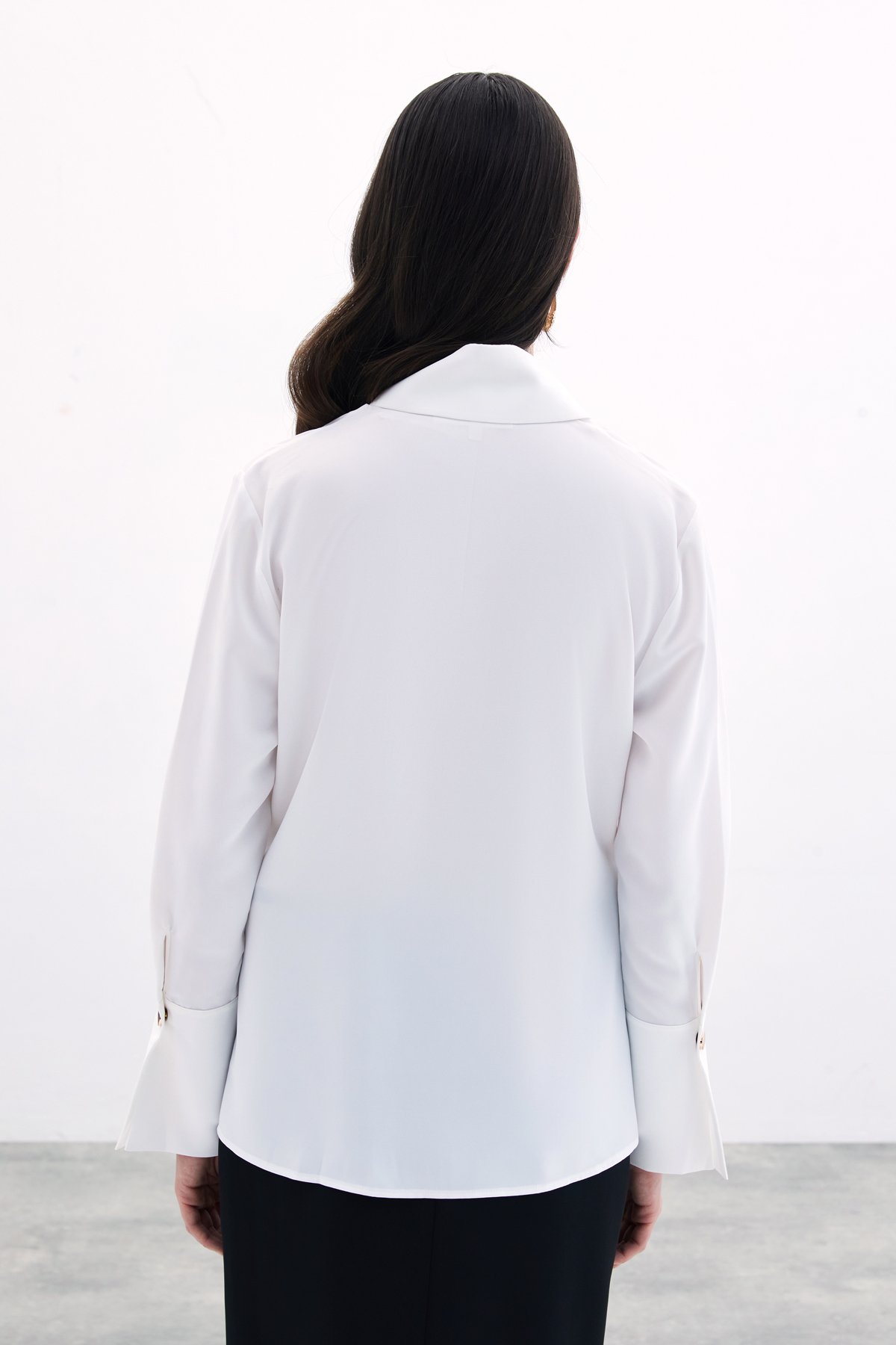 Çıt Çıt Detaylı Gömlek - Ekru