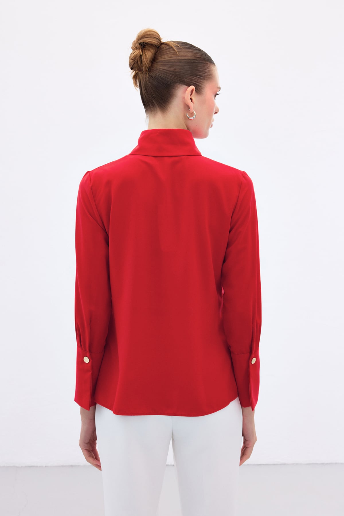 Snap Detail Shirt - Red