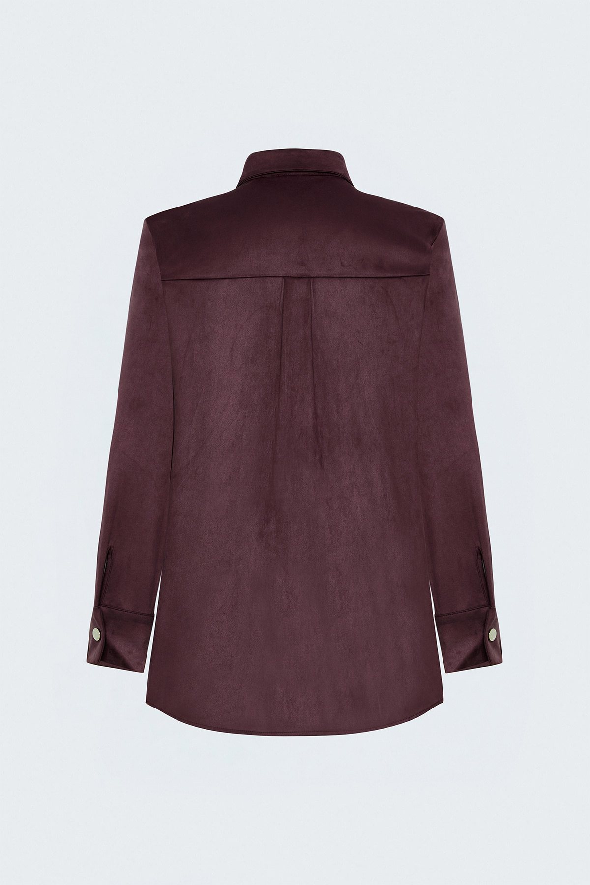 Çıtçıt Detaylı Süet Gömlek - Bordo