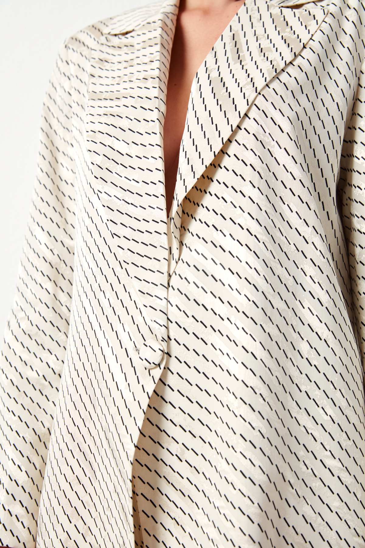 Çizgi Desenli Ceket - BEJ