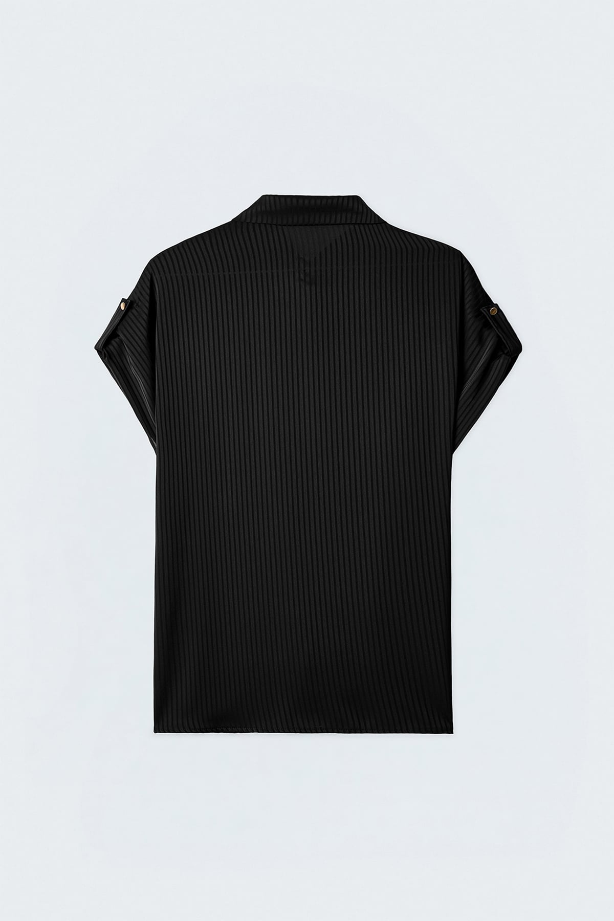 Striped Short-Sleeve Shirt - Black
