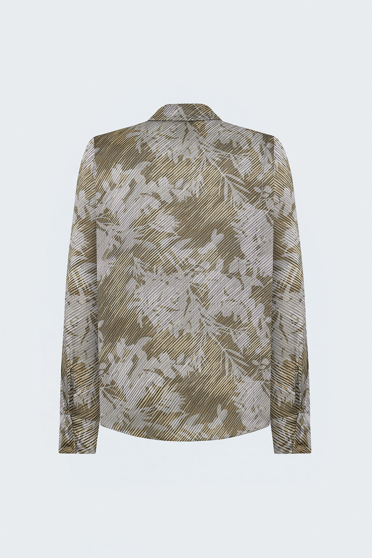 Striped Floral Shirt - Beıge