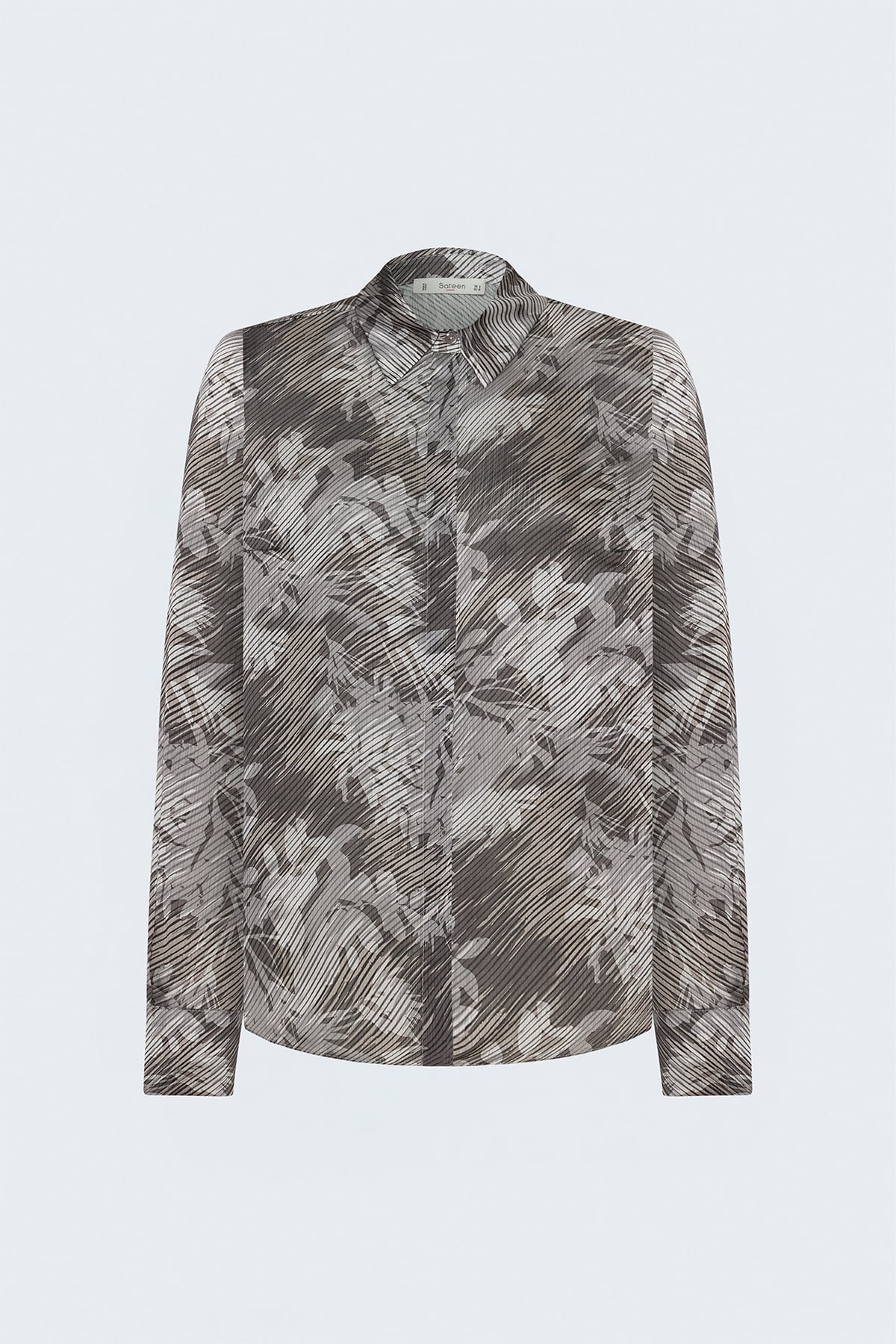 Striped Floral Shirt - Brown
