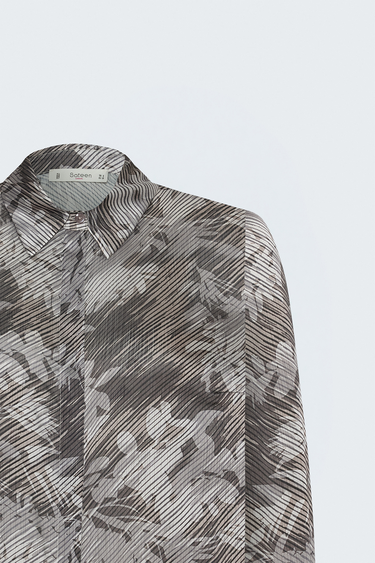 Striped Floral Shirt - Brown