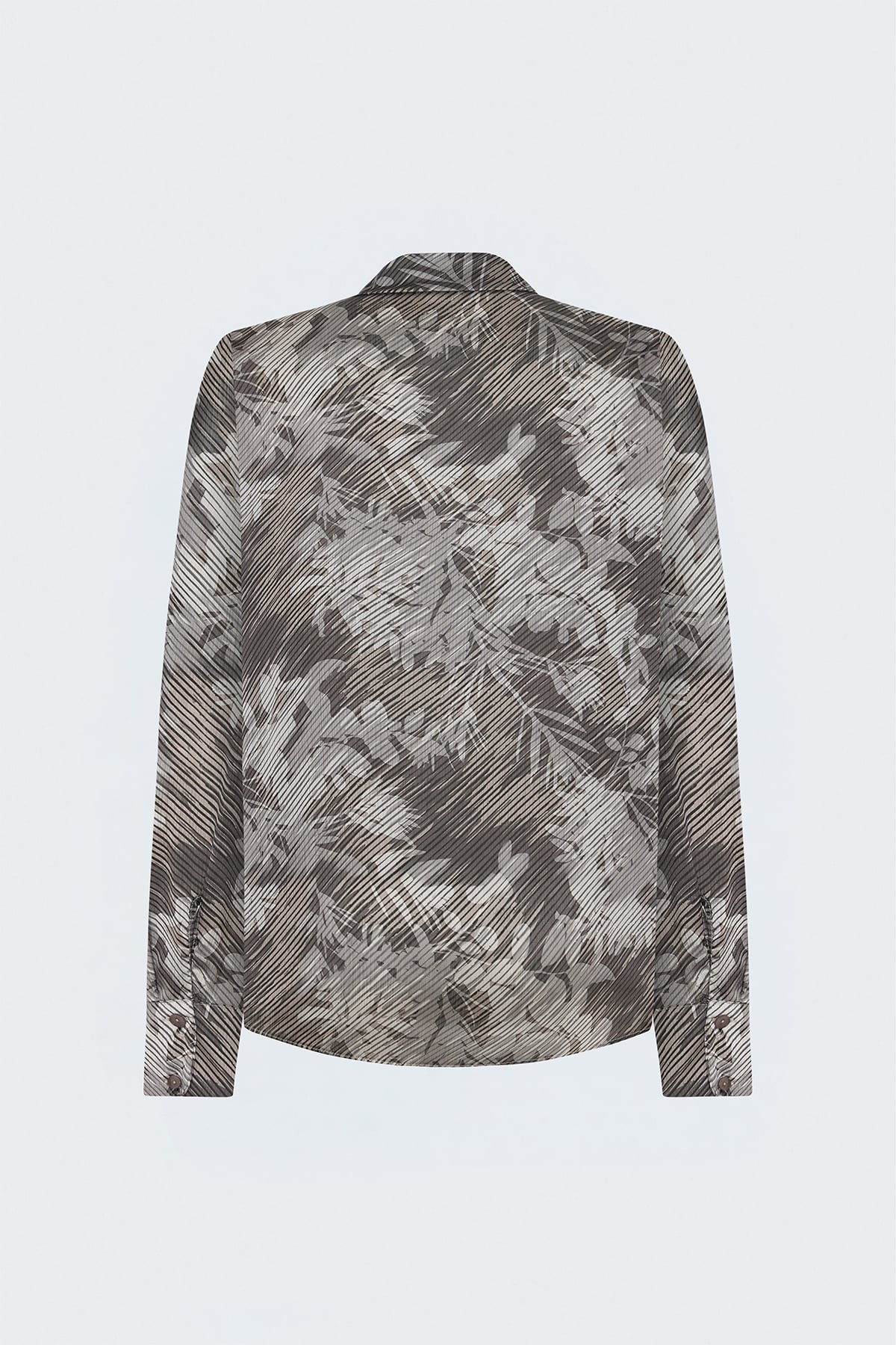 Striped Floral Shirt - Brown