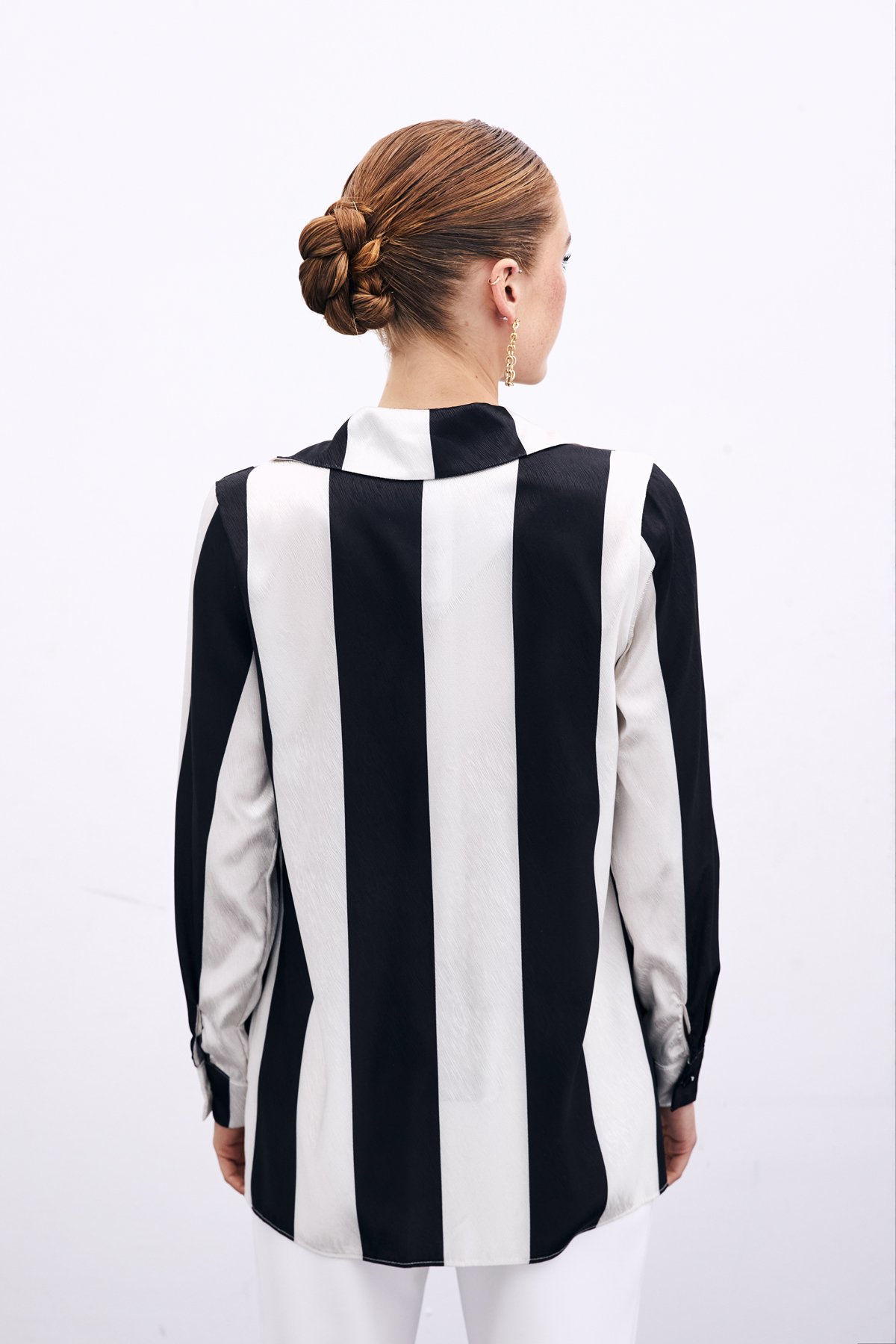 Striped Plain Shirt - Black