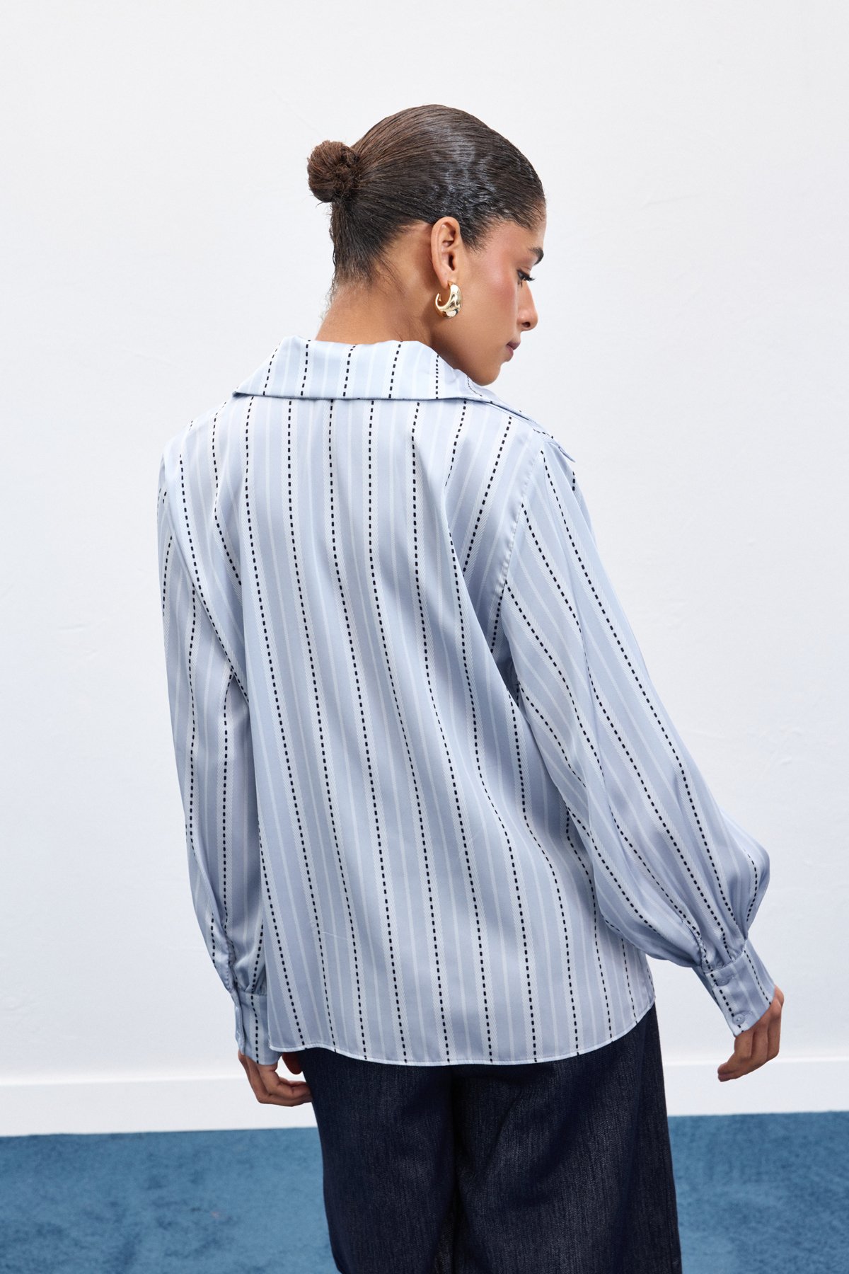 Çizgili Gömlek - Bebe Mavi