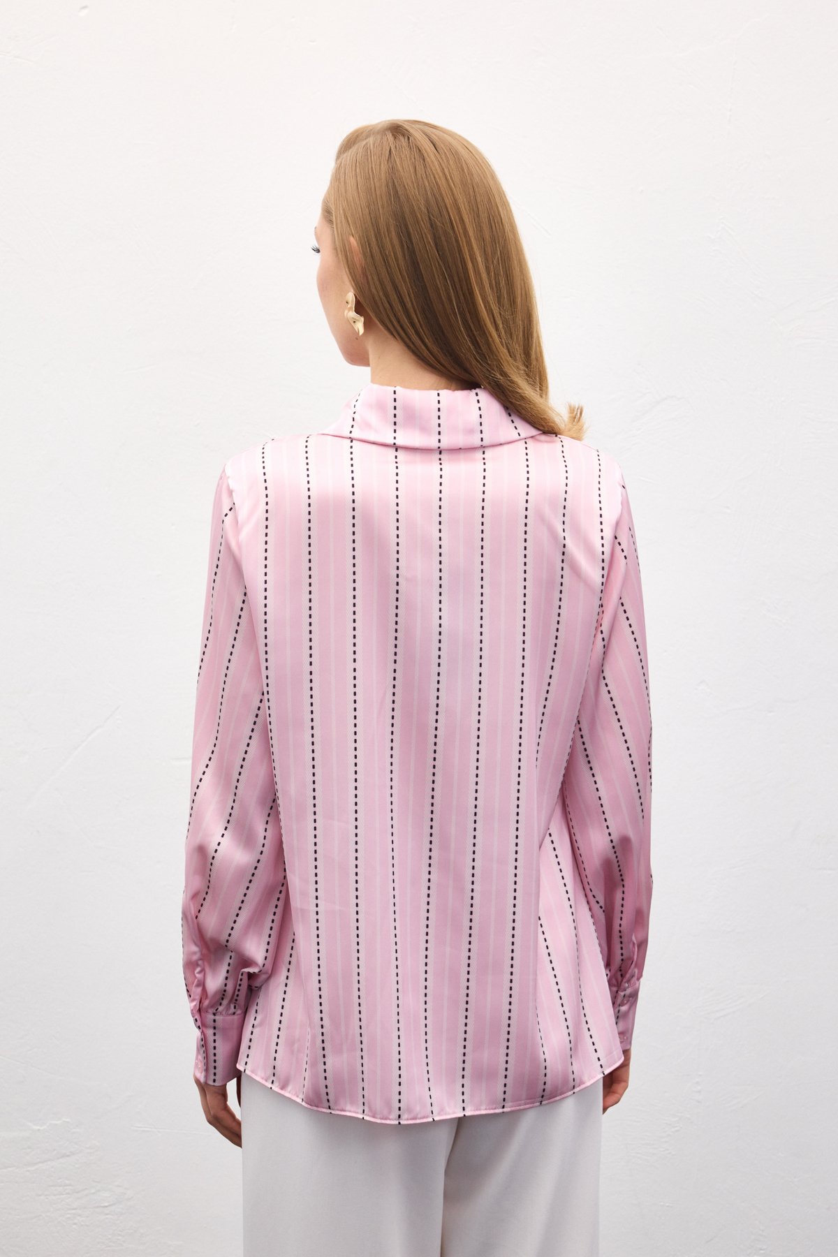 Çizgili Gömlek - Pembe