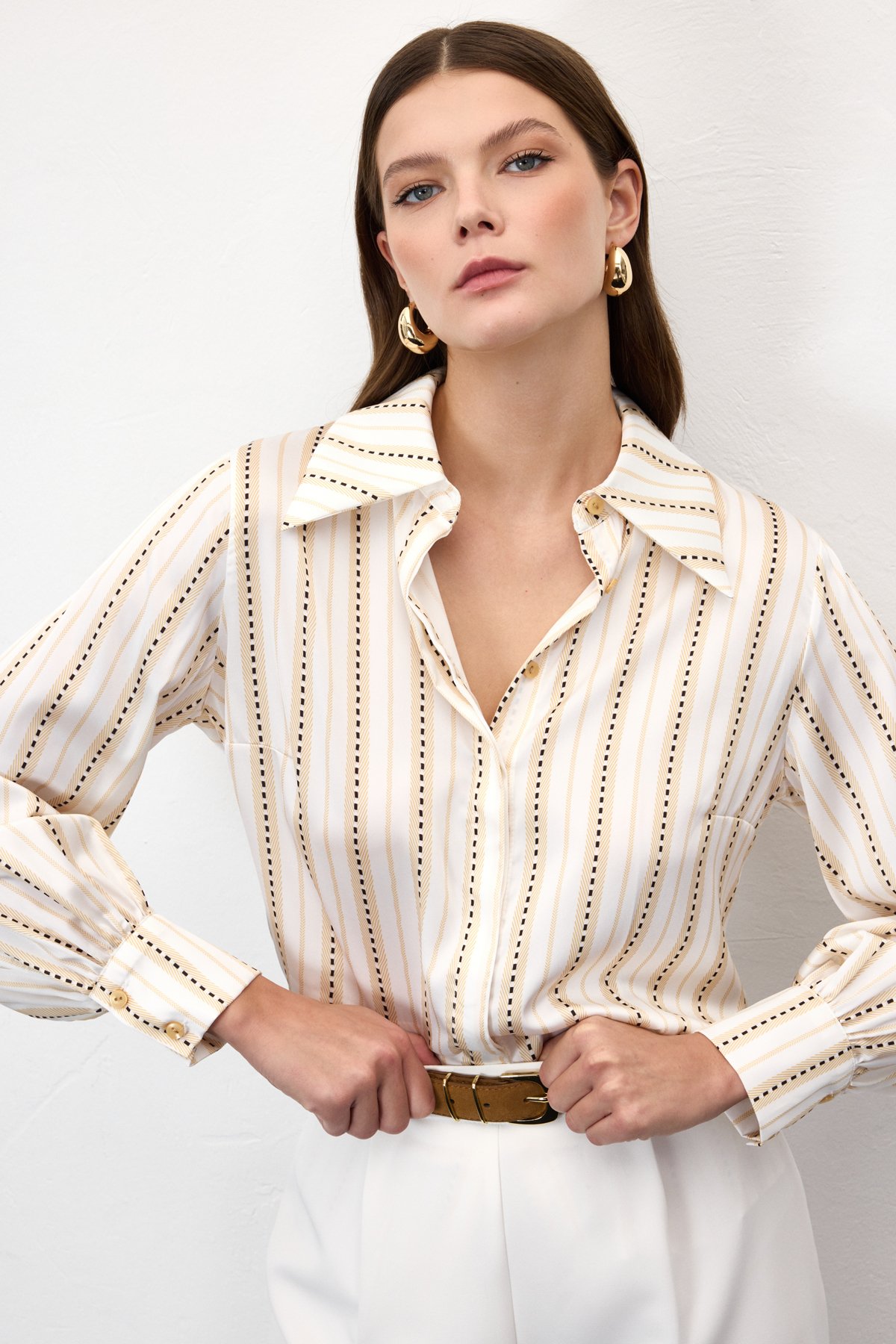 Çizgili Gömlek - Sarı