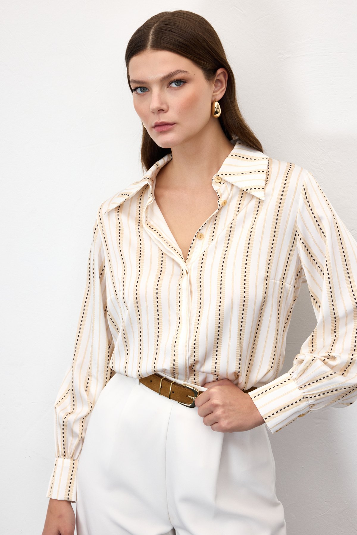 Çizgili Gömlek - Sarı