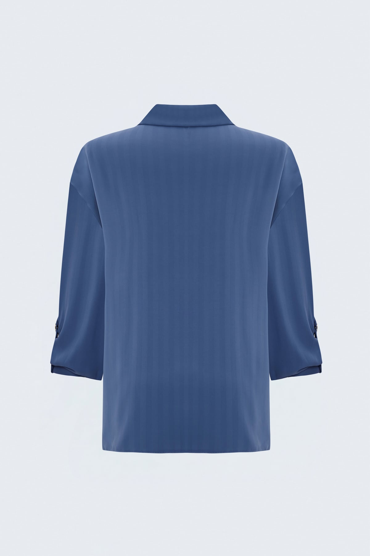 Striped Roll-Up Sleeve Shirt - Indıgo