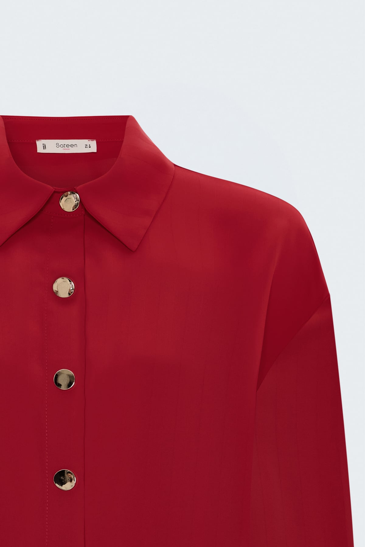 Striped Roll-Up Sleeve Shirt - Red