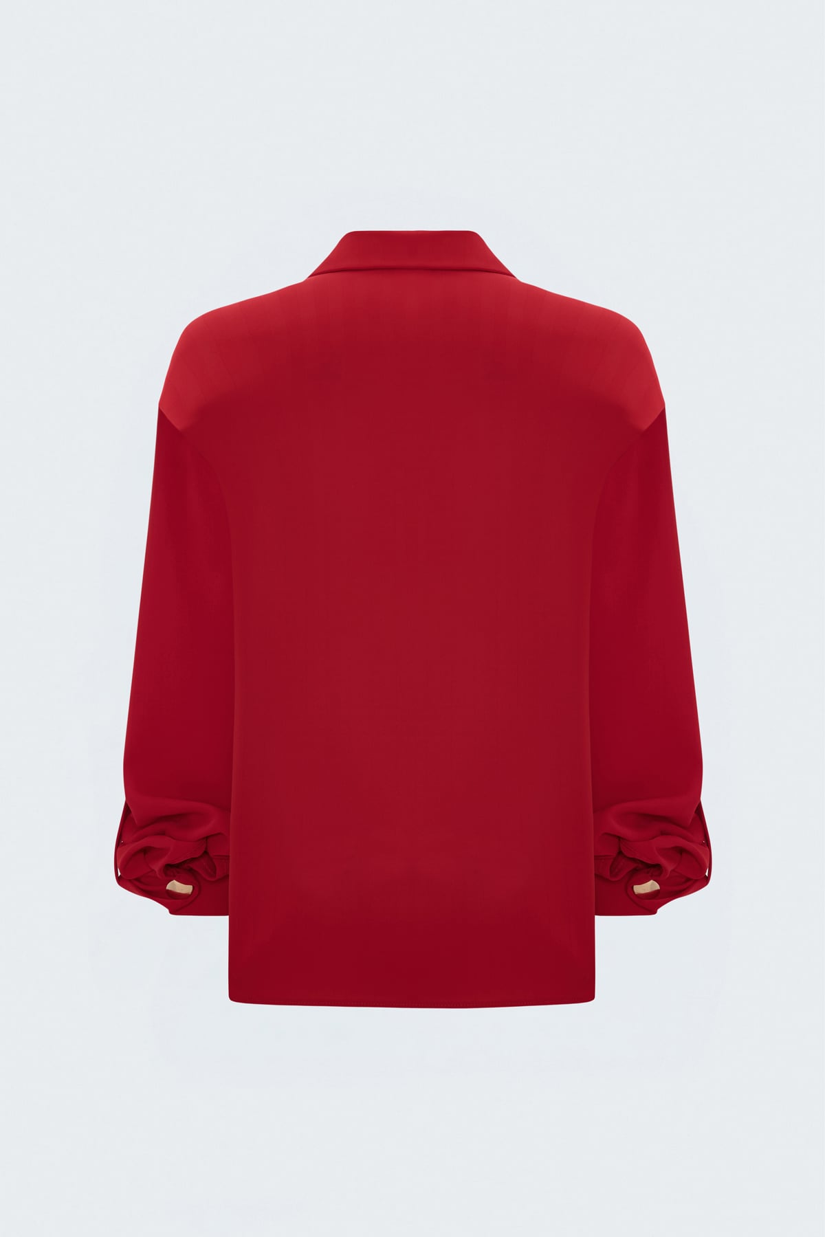 Striped Roll-Up Sleeve Shirt - Red