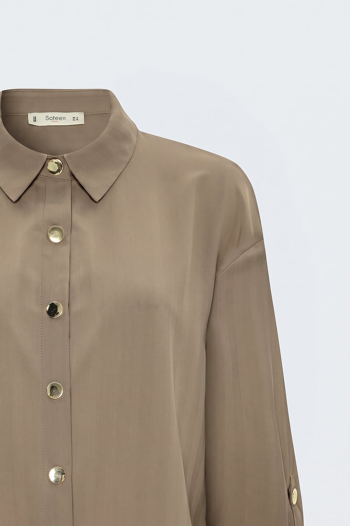 Striped Roll-Up Sleeve Shirt - Stone