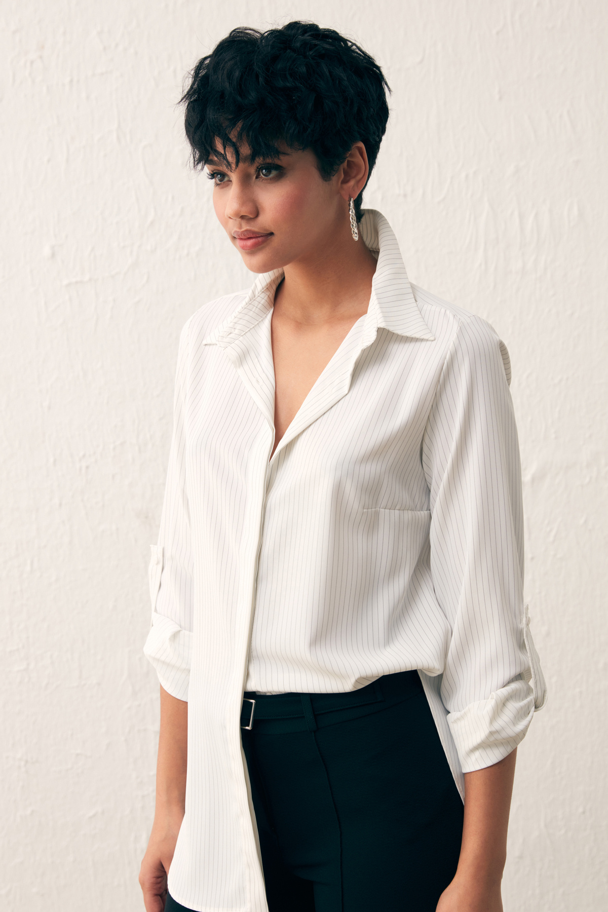 Striped Loose Shirt - ECRU