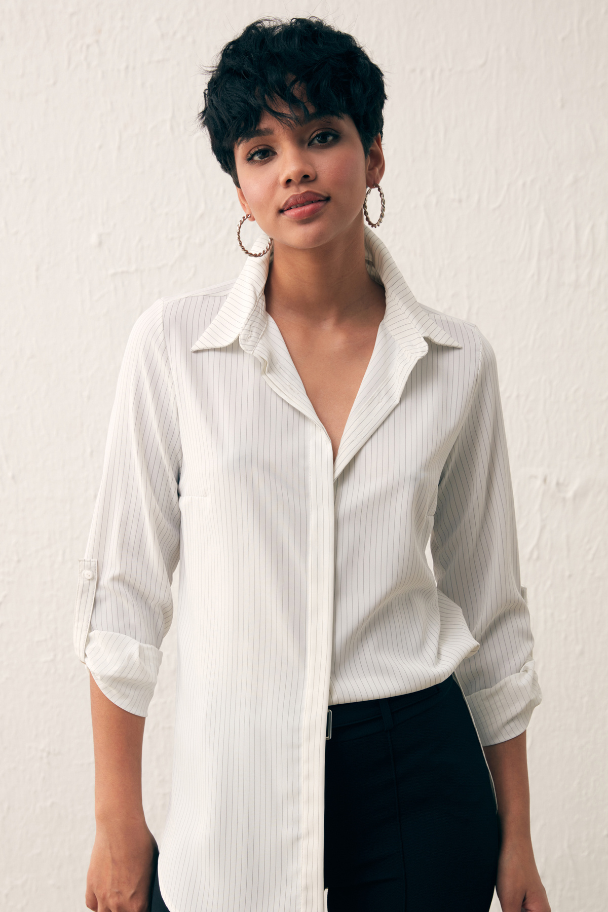 Striped Loose Shirt - ECRU