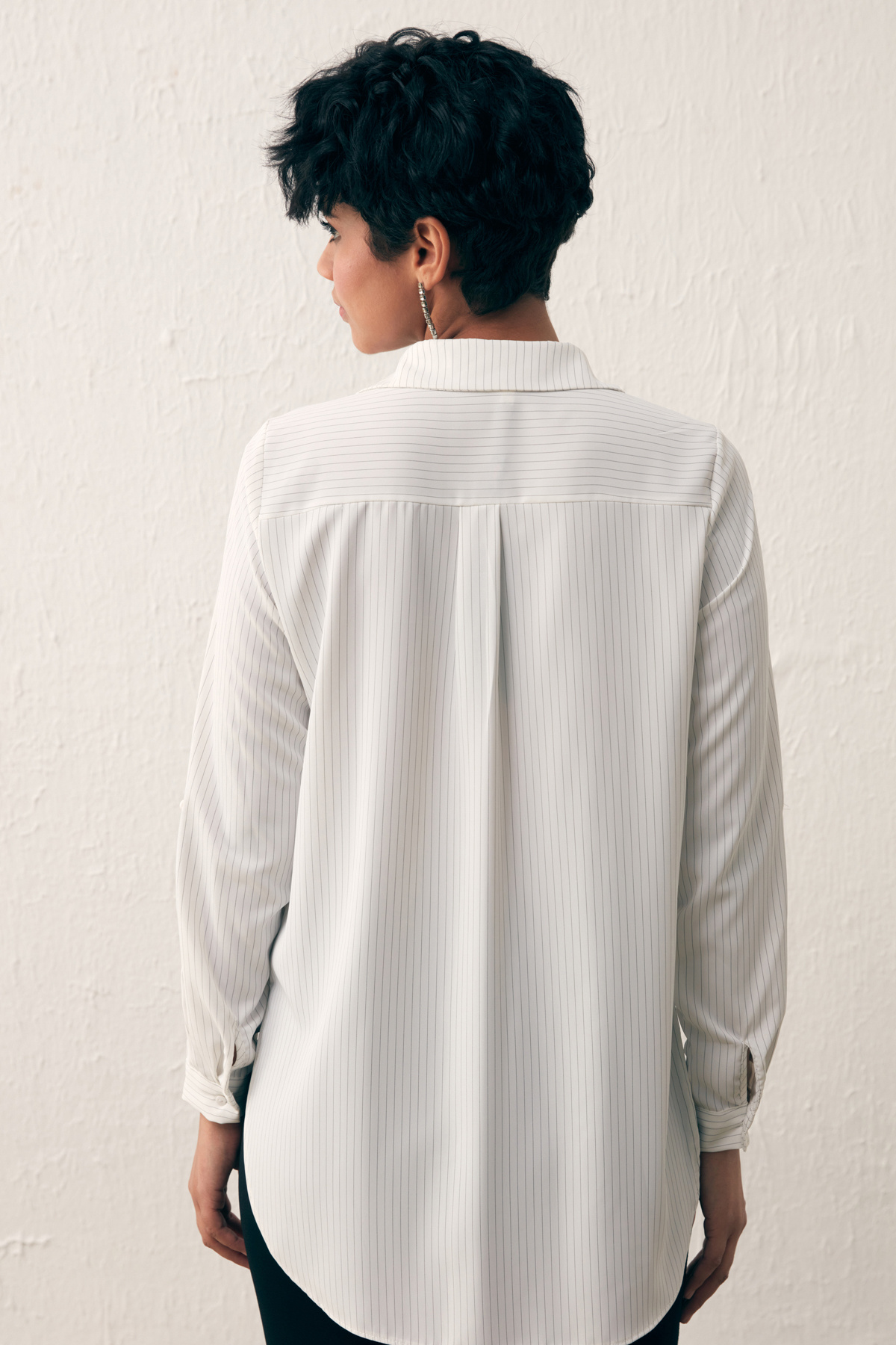 Striped Loose Shirt - ECRU